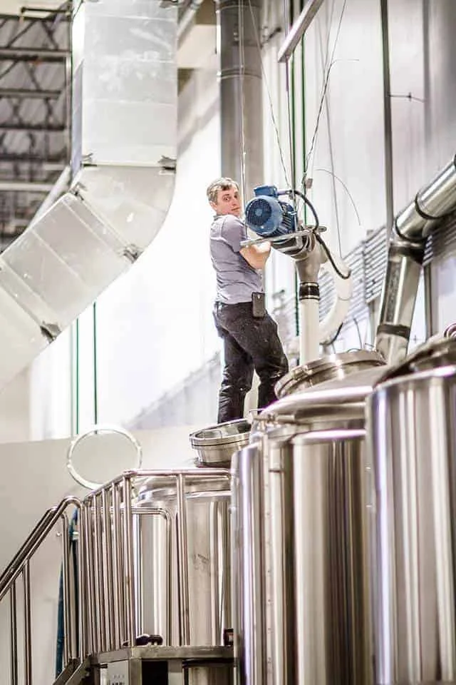 Vlad hard at work in the brewery.