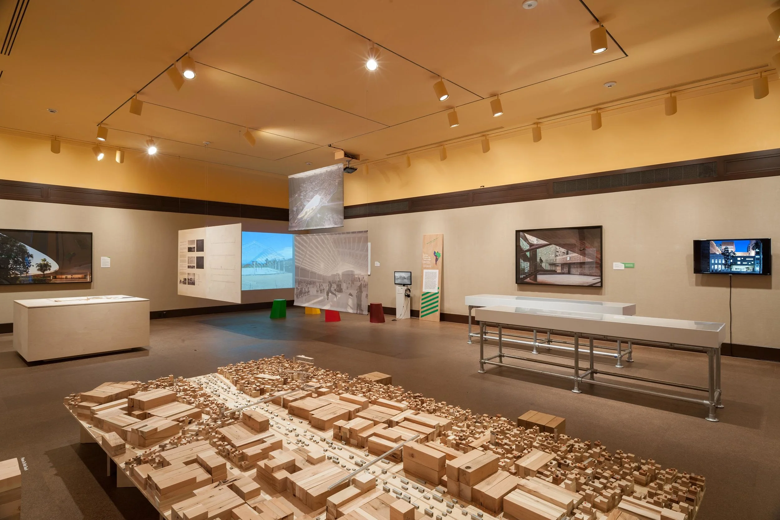 Installation view, Building Optimism: Public Space in South America , 2017. Courtesy Carnegie Museum of Art