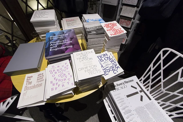 New releases from GSAPP Books on display in Avery Hall, October 23, 2015. Courtesy Columbia GSAPP.
