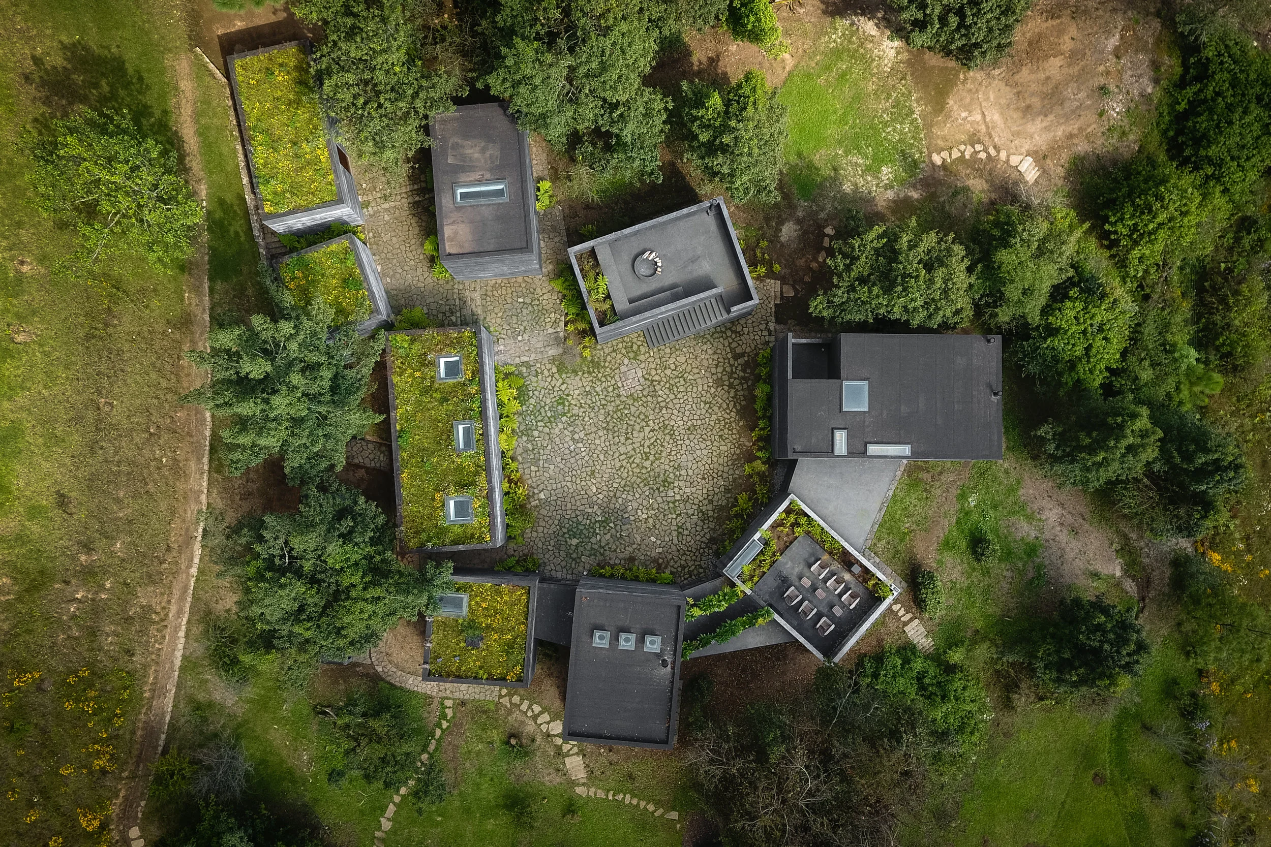 Aerial view of Casa Bruma. Courtesy of Fernanda Canales.