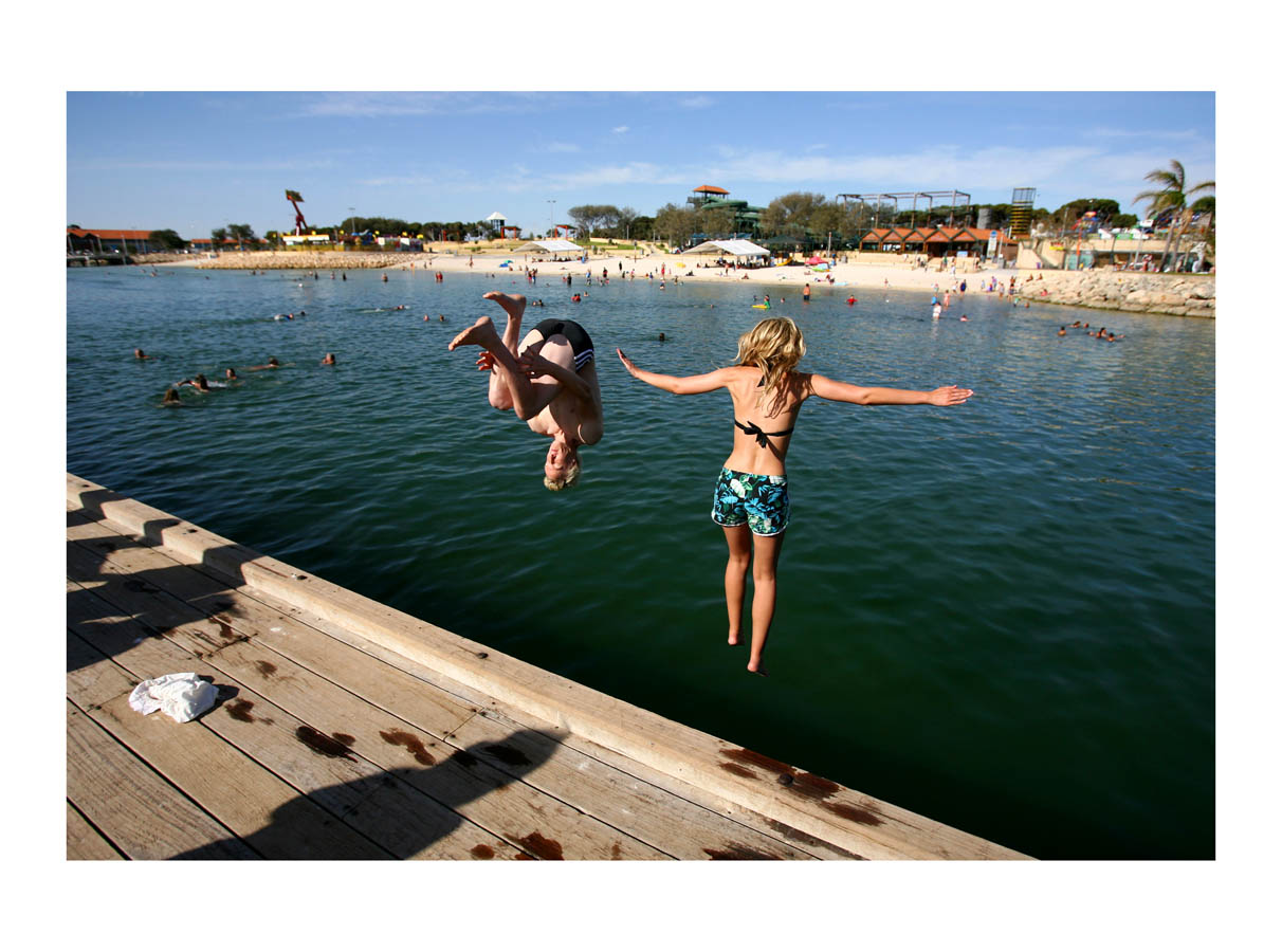   Holly &amp; Ben  (Perth, Australia, 2010) by Johnny Green (53 x 73cm)   Size:&nbsp;20.9 H x 28.7 W x 1.2 in   This is the 2nd of 12 Limited Edition C-type Lambda prints, encased in a beautiful gloss white ayous wood frame. The matt photograph is si