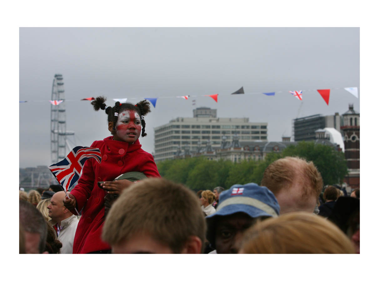   Jubilee  (London, England, 2012) by Johnny Green (73 x 103cm)   Size:&nbsp;28.7 H x 40.6 W x 1.2 in   This is the 1st of 12 Limited Edition C-type Lambda prints, encased in a beautiful gloss white ayous wood frame. The matt photograph is signed &am