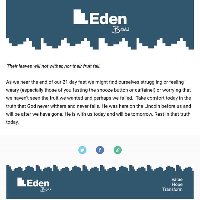 Last week was tough for a bunch of reasons so starting the week with this as our focus for today on our team 21 days of prayer and fasting couldn't be more poignant
