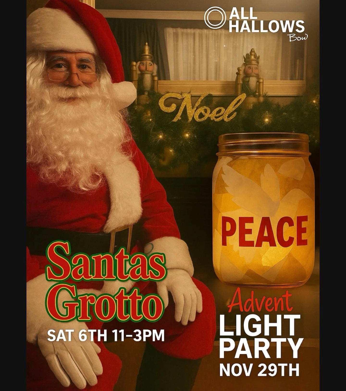 We have two exciting advent and Christmas events coming up. Launching Advent Nov 29th we have a light party and Dec 6th we have the Santa Grotto. Love to see you there.