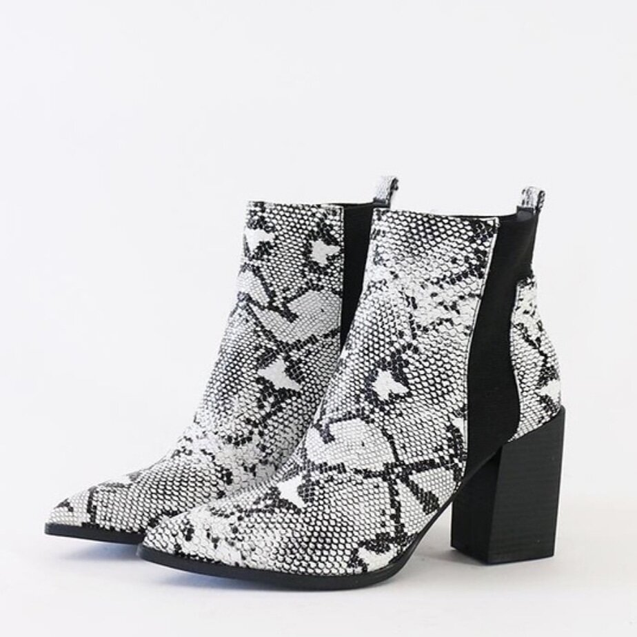 Snake Skin Booties