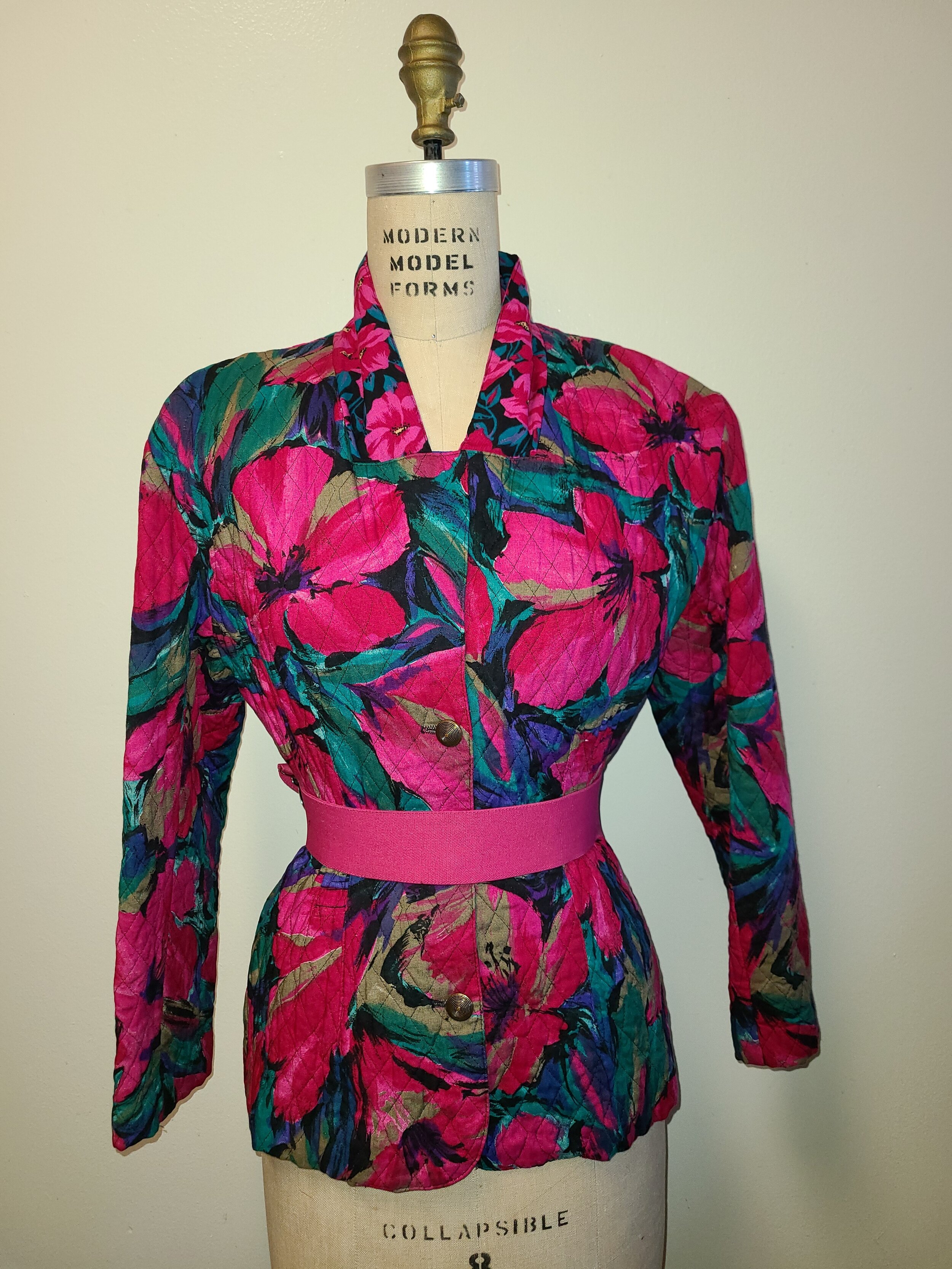 Pink Floral Quilted Jacket