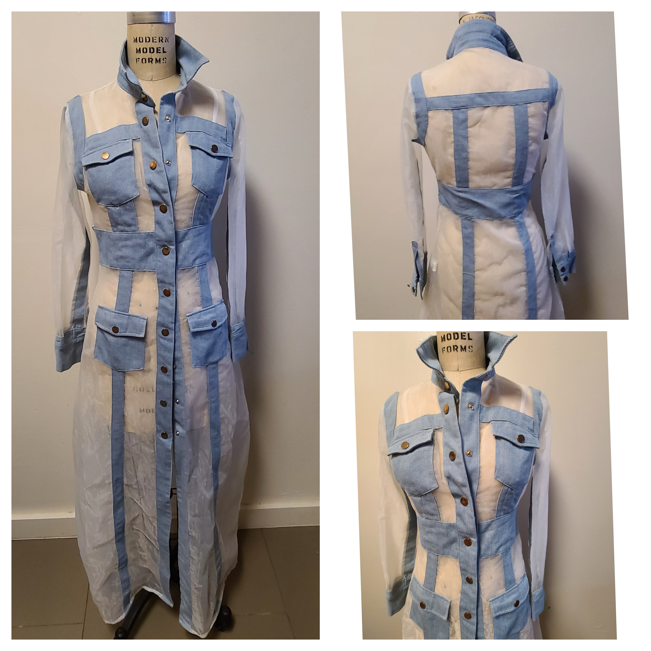 Denim and Mesh Dress