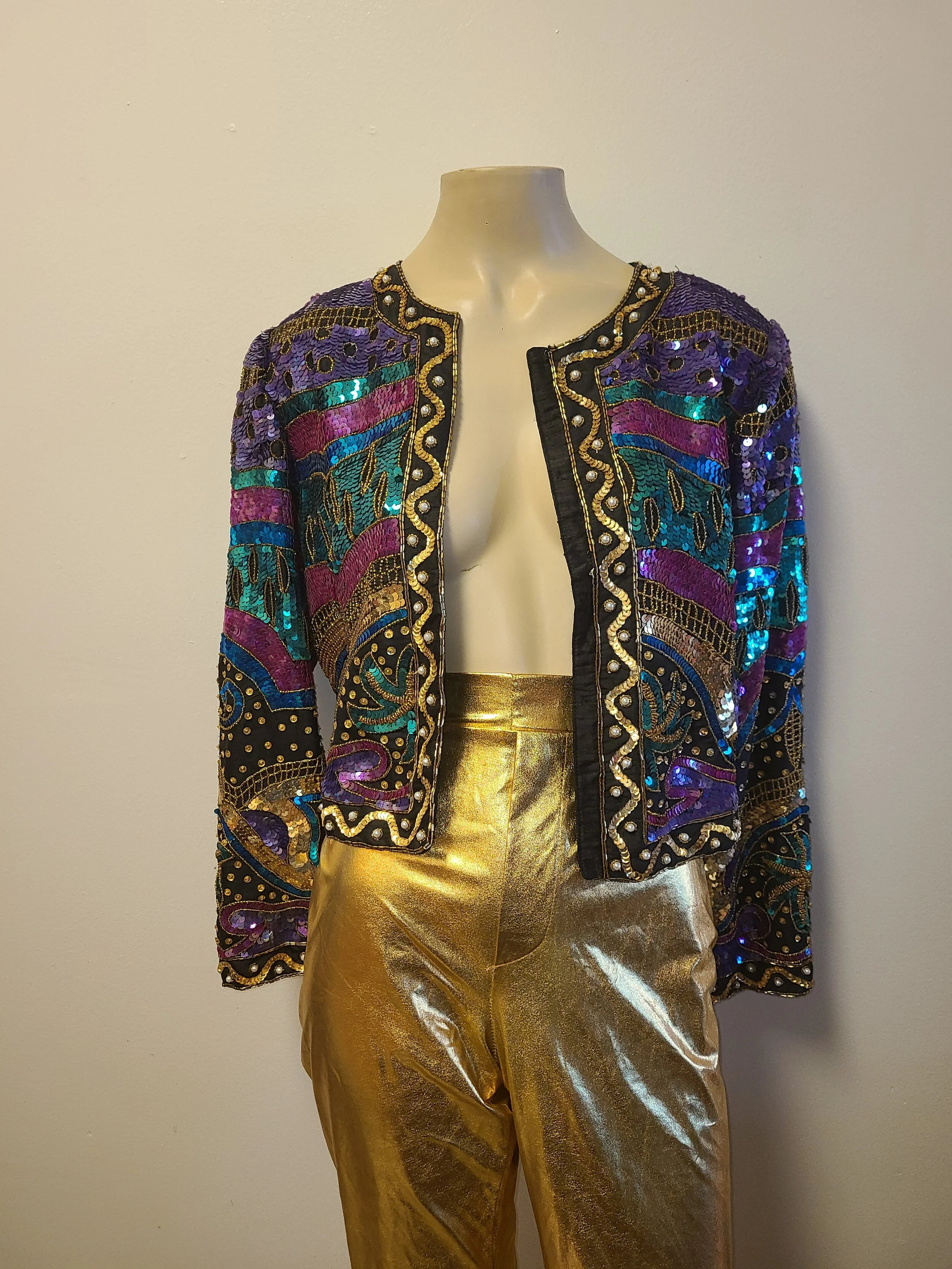 Pink Purple and Gold Sequin Jacket