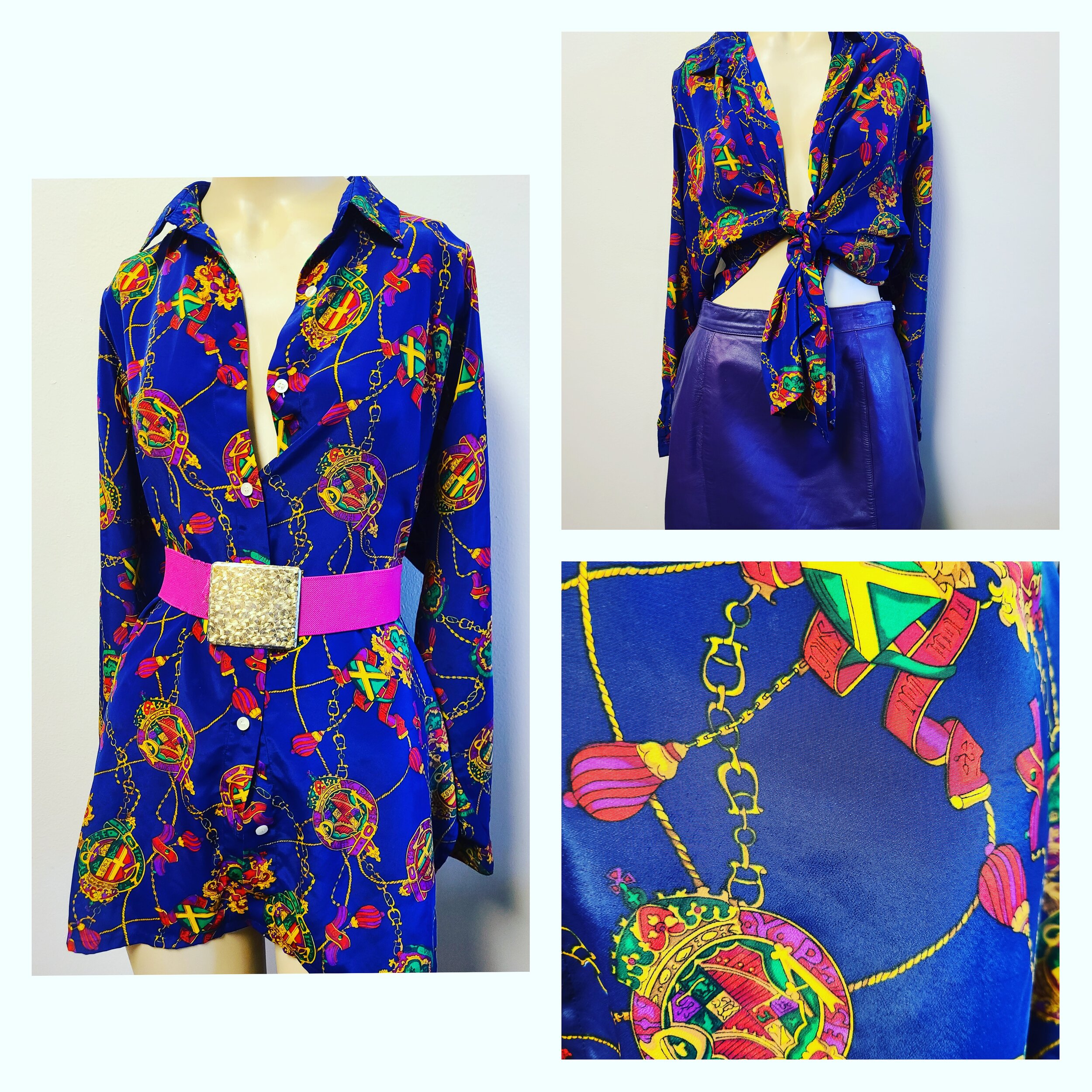 Blue and Pink 90s Top