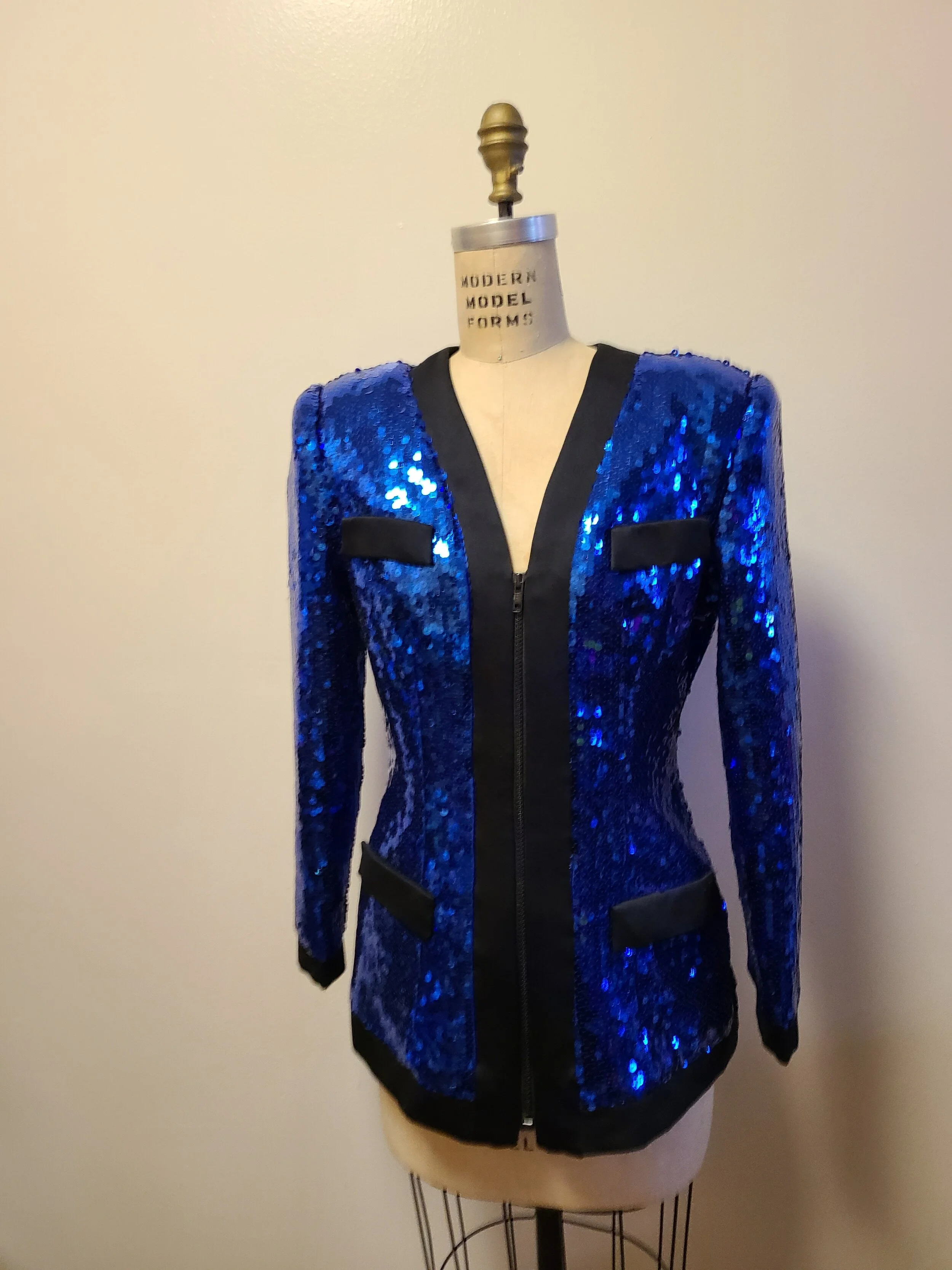 Royal Sequin Tuxedo Blazer