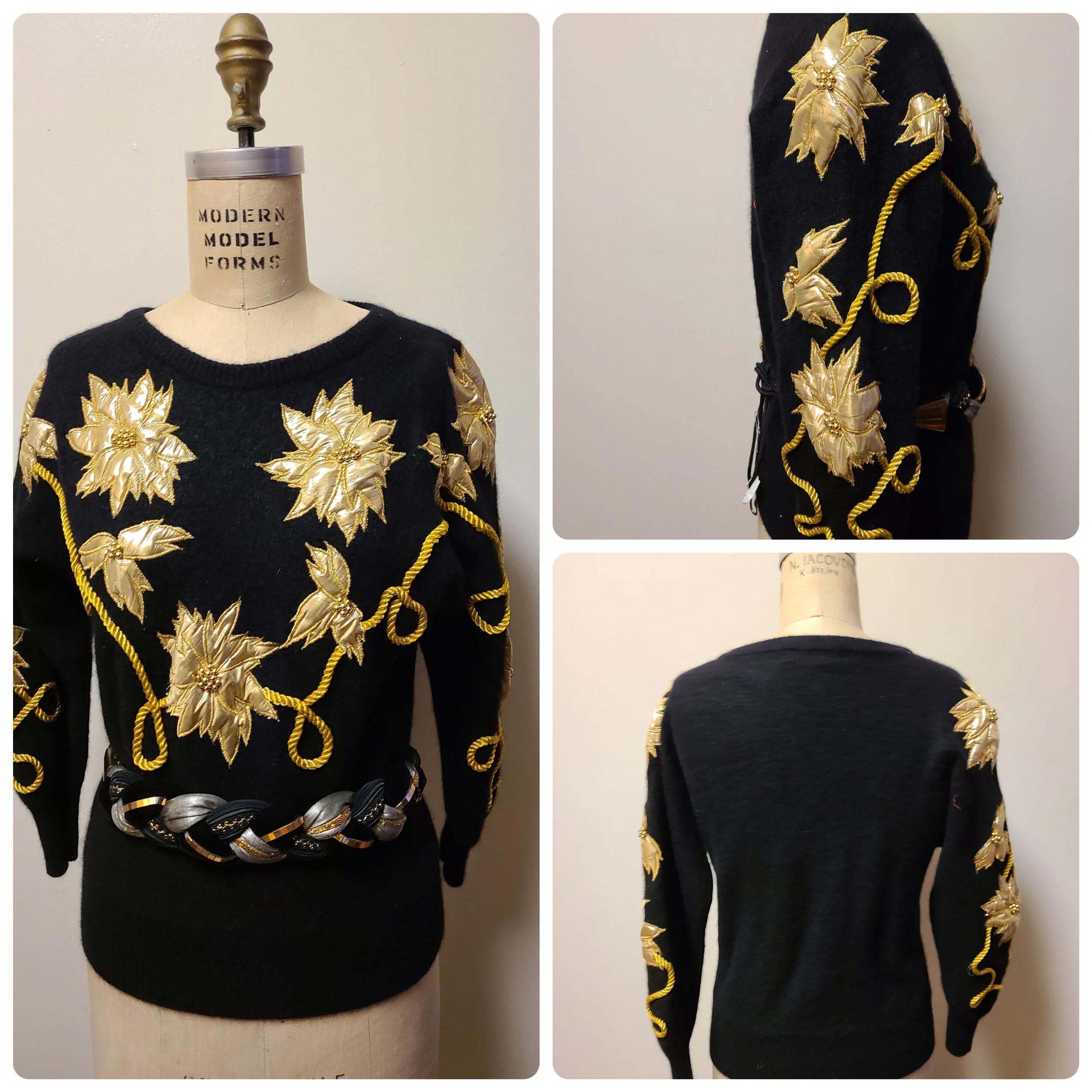 Black and Gold 80s Sweater