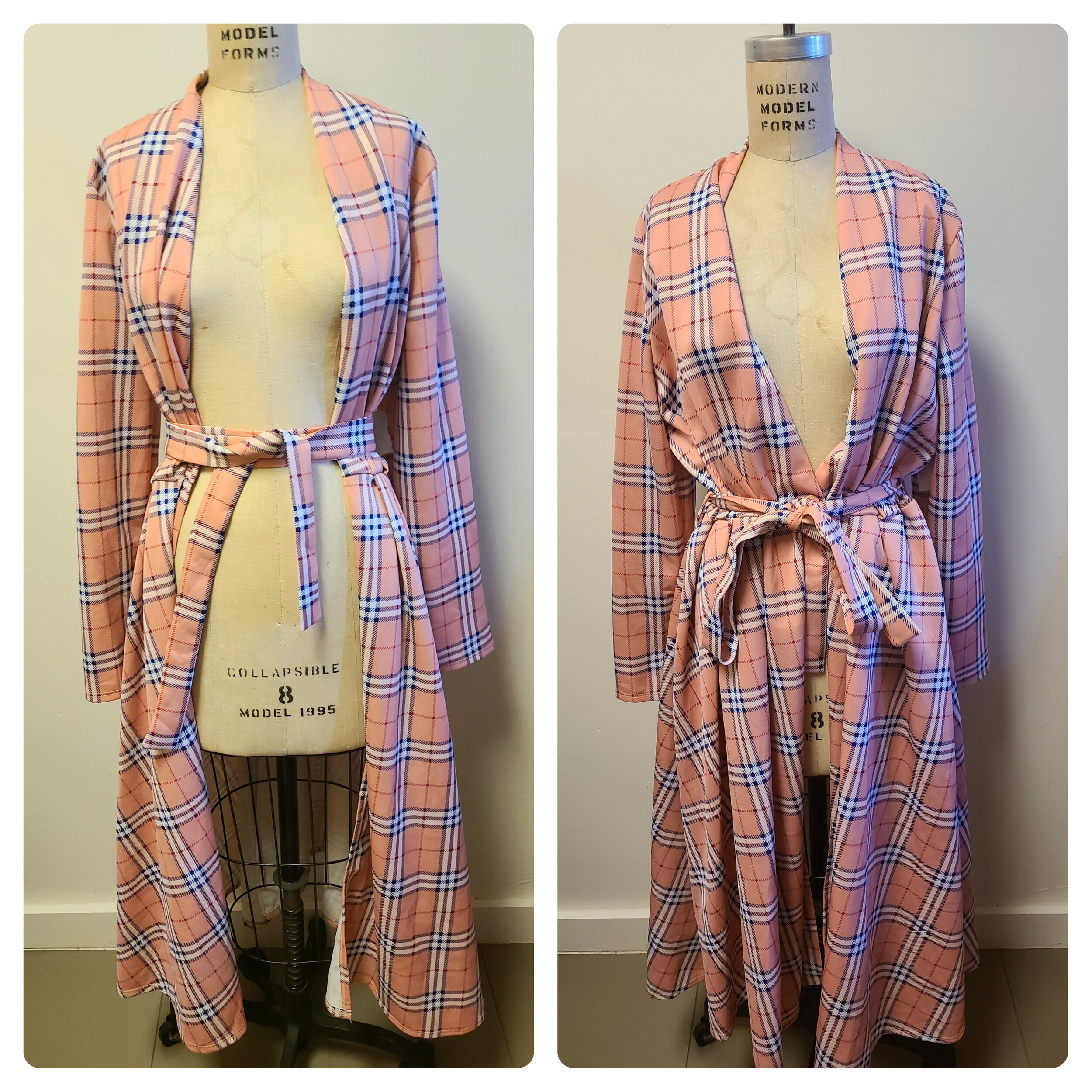 Curvy Doll Plaid Duster Jacket