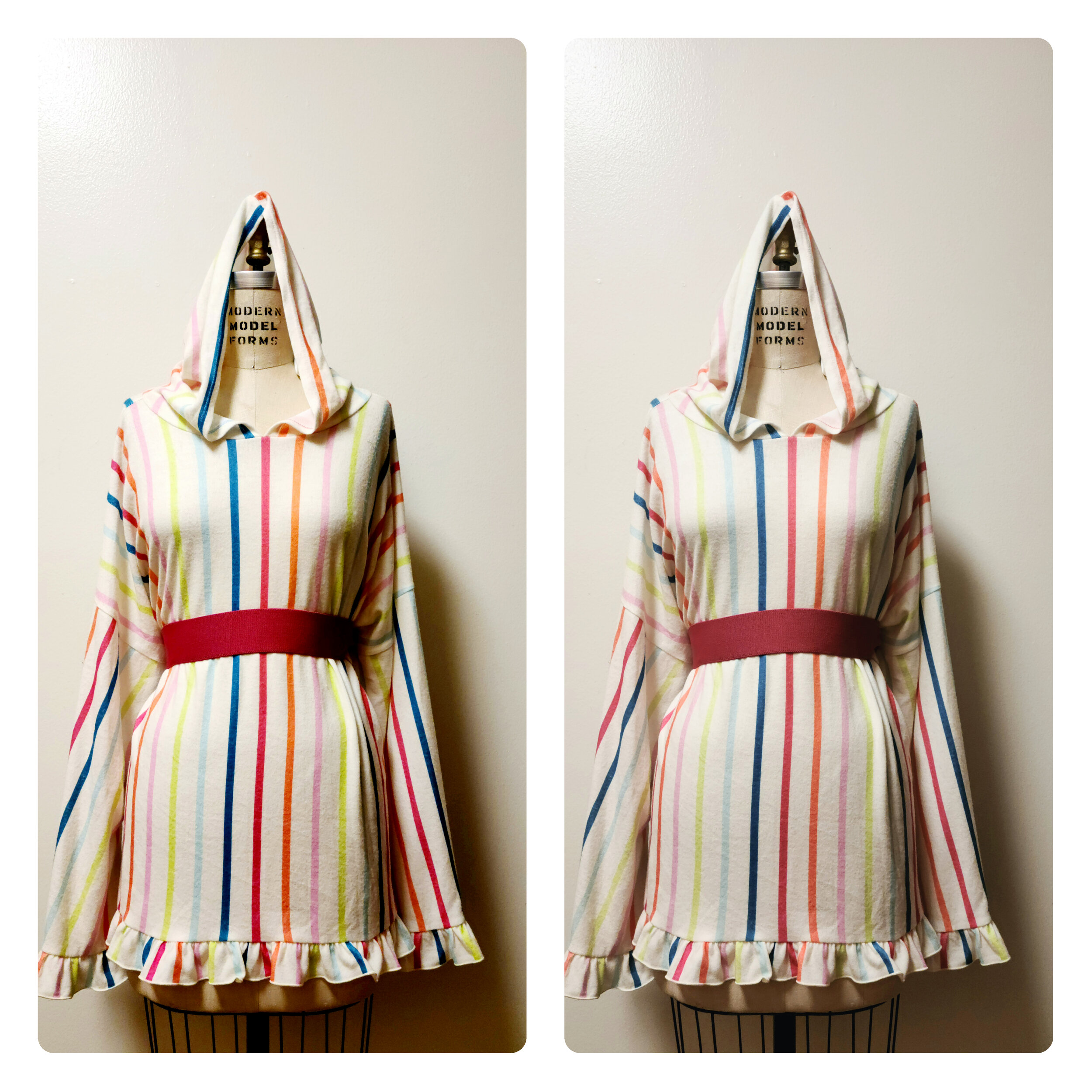 70s Inspired Ruffle Bell Sleeve Hoodie