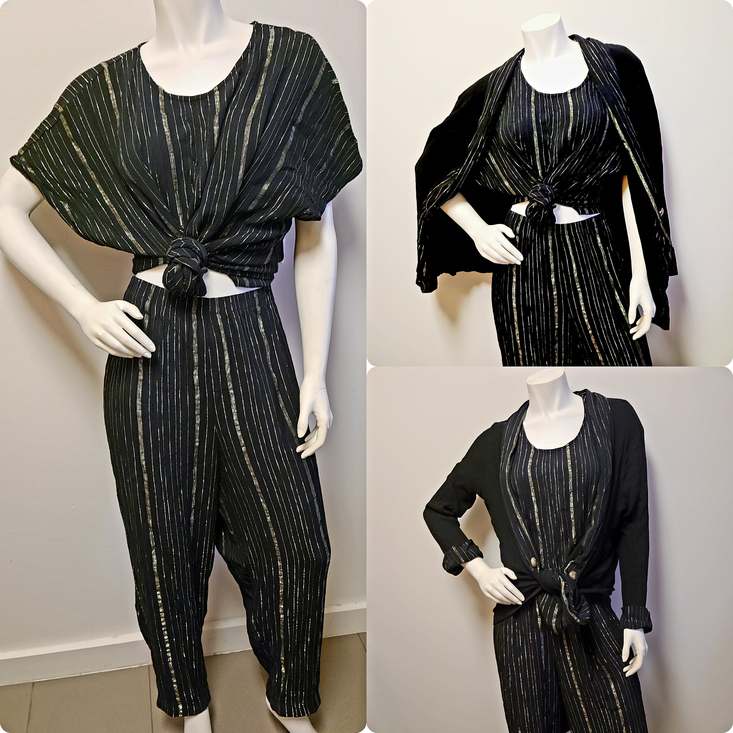 Gold and Black Stripe 3 piece Set