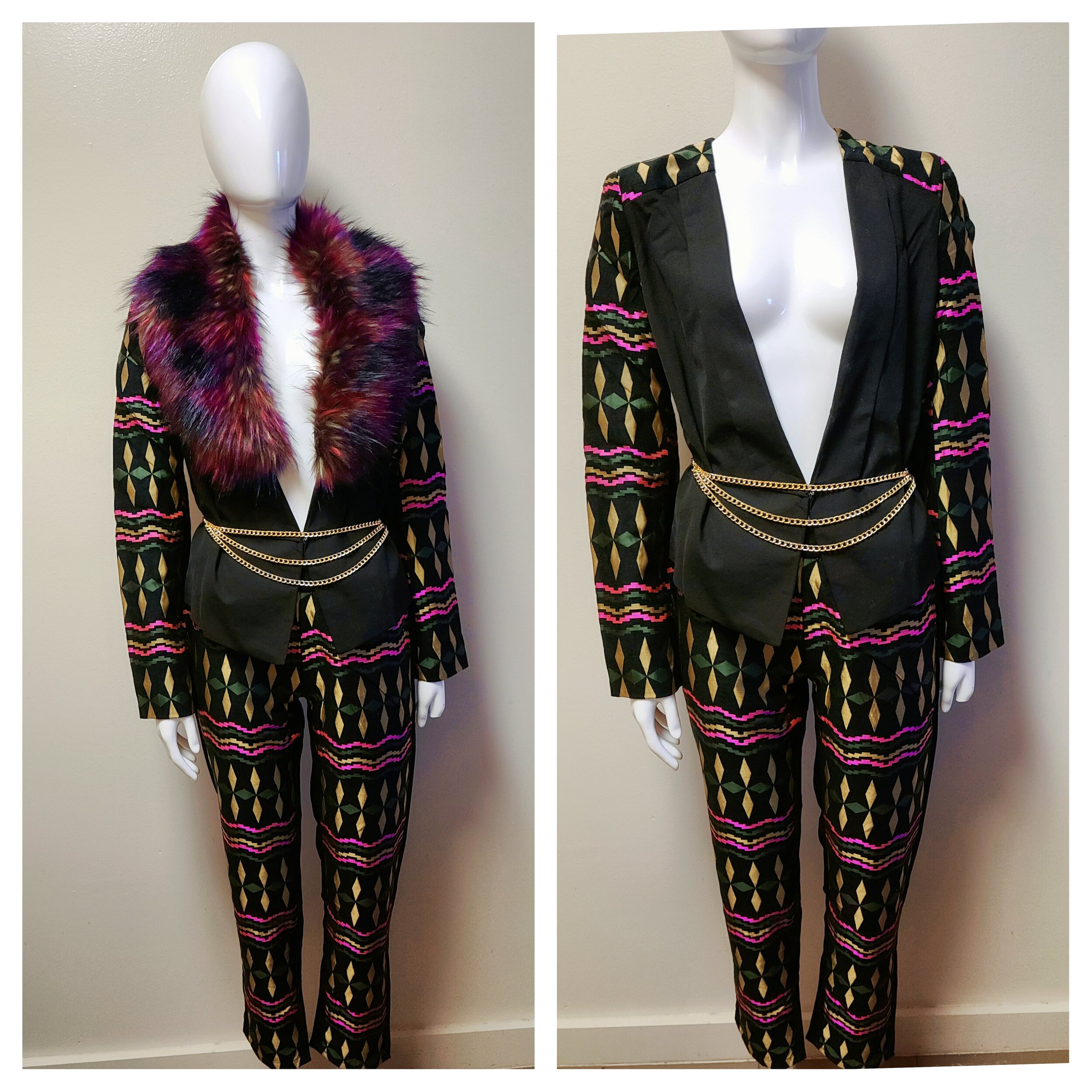 Multicolor Blazer Set