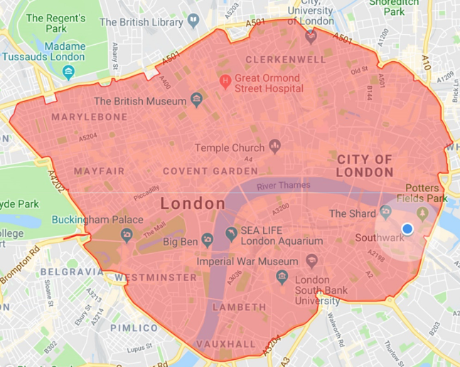 London Congestion Charge Map Pdf Be Prepared For The New Ultra Low Emission Zone — Team London Bridge