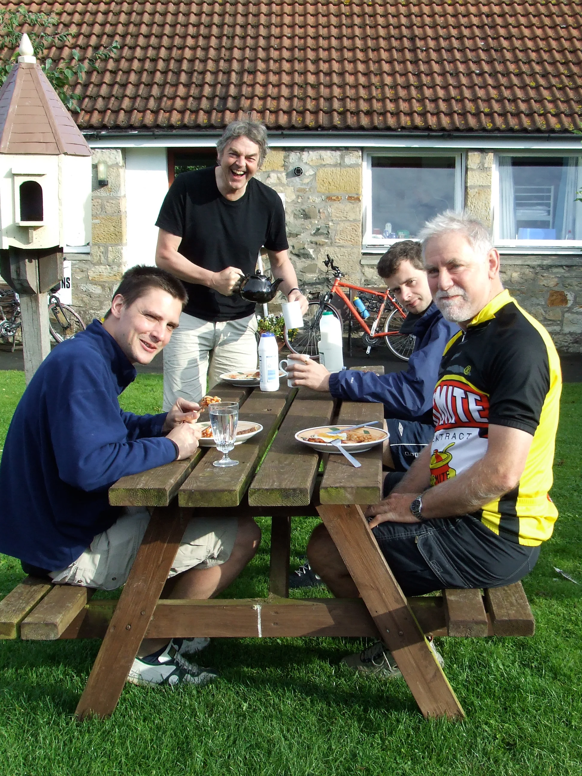 Breakfast at Bluebell Farm bunkhouse, Belford