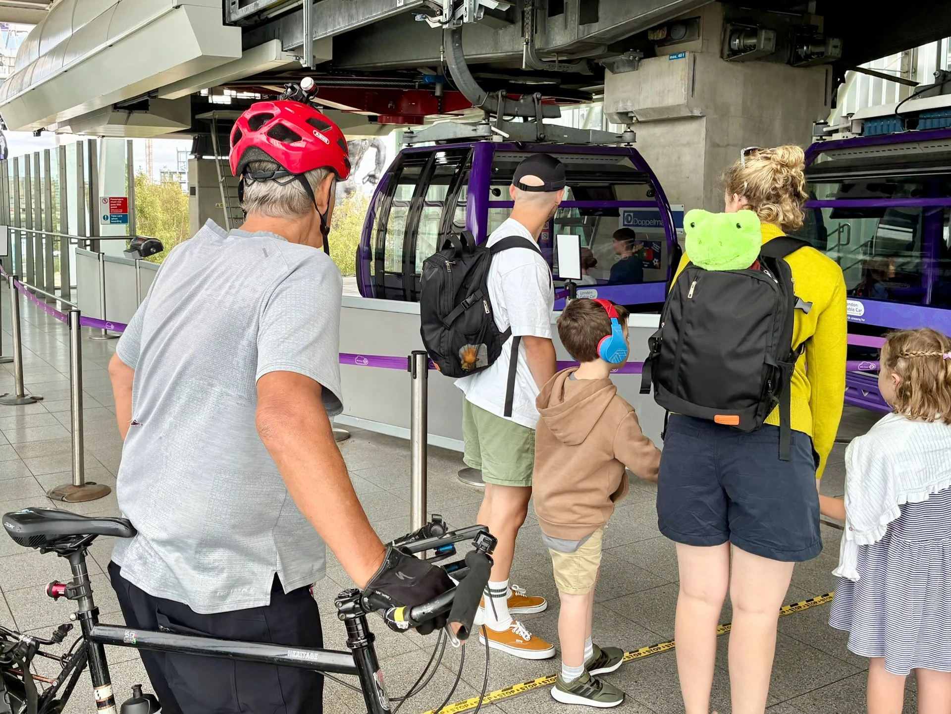 Boarding the Cloud Cable Car - bikes welcome
