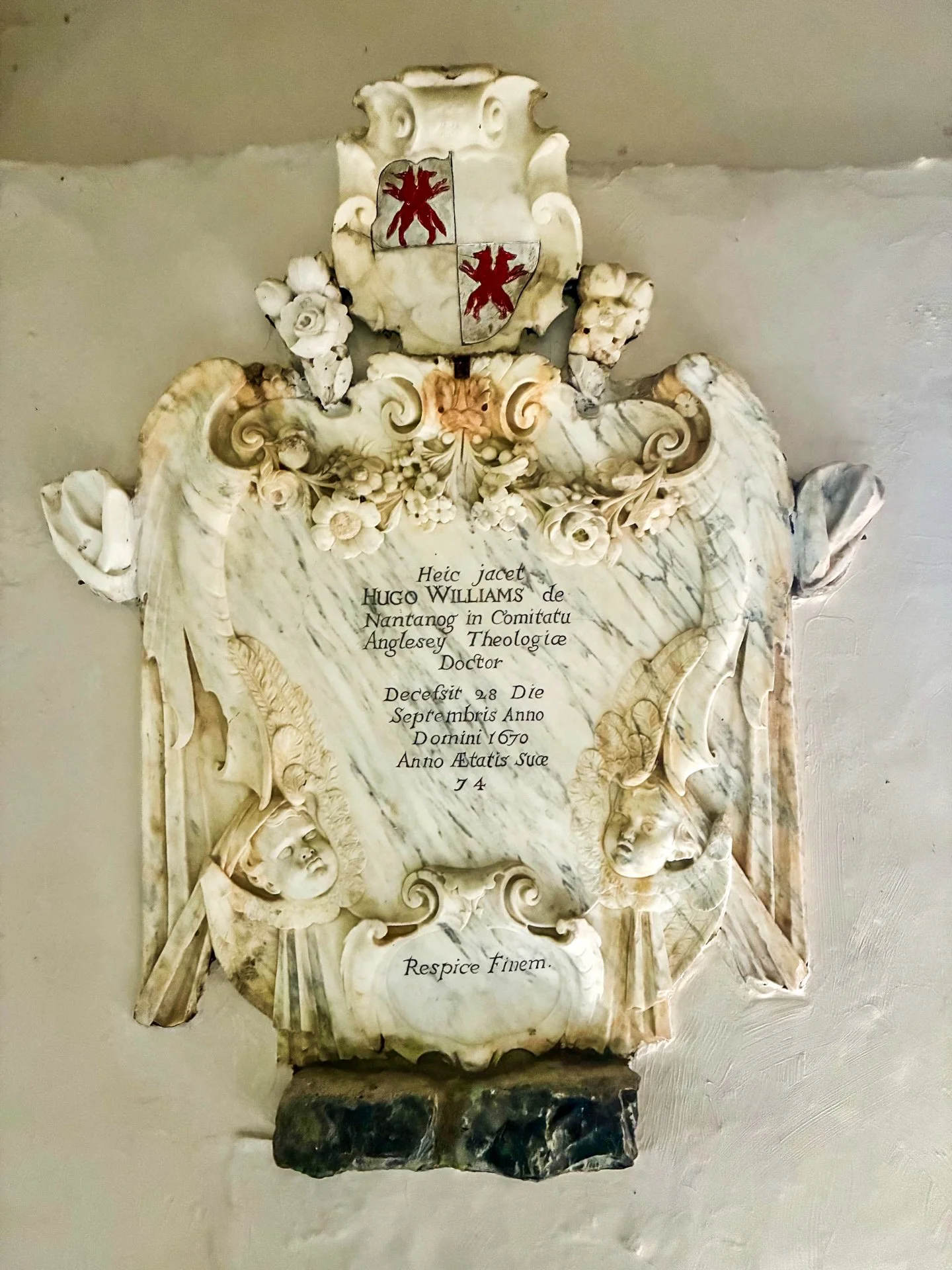 Hugo Williams memorial, Llantrisant church