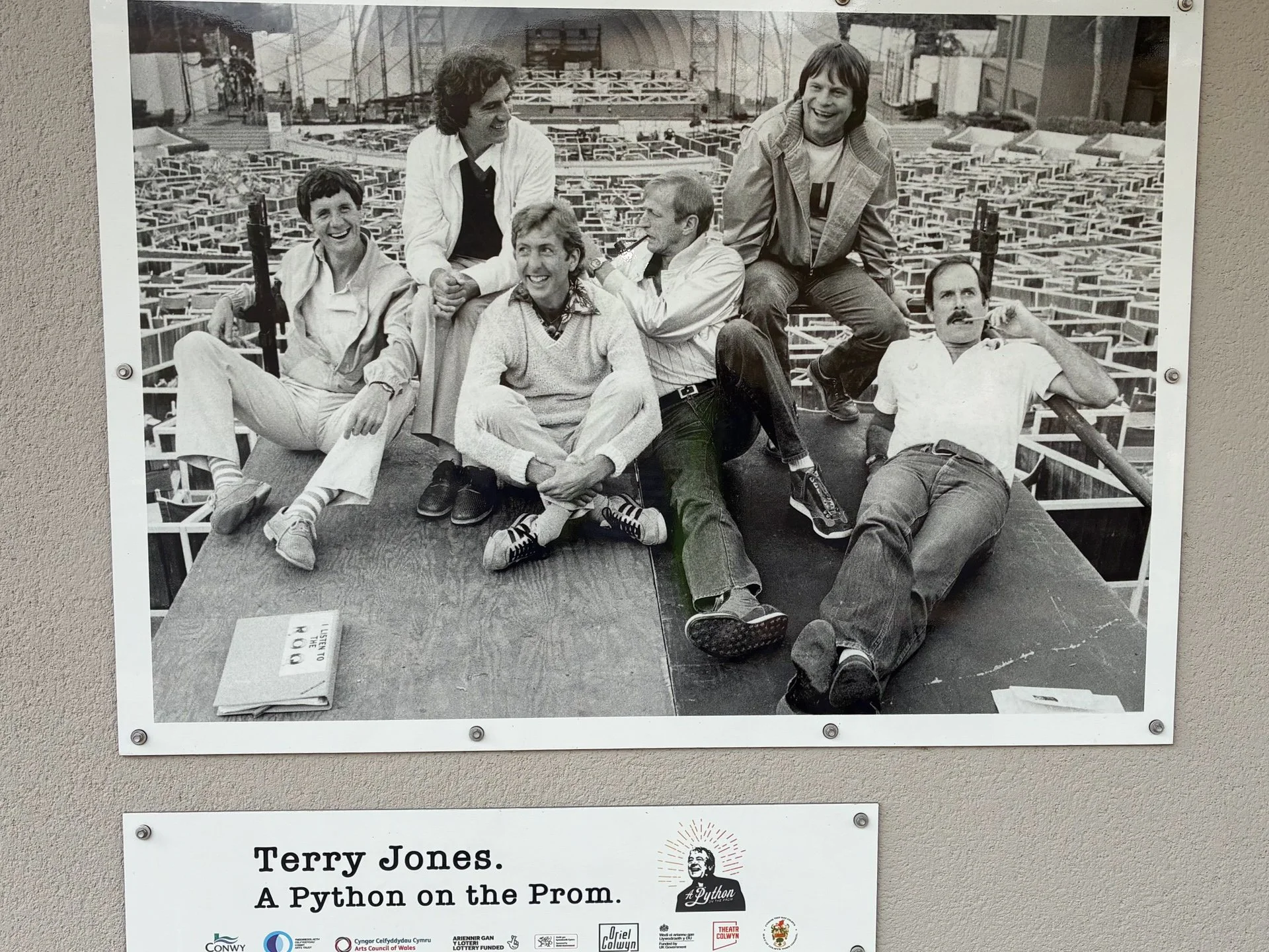 Pythons on Colwyn Bay beach. Terry Jones was born here.