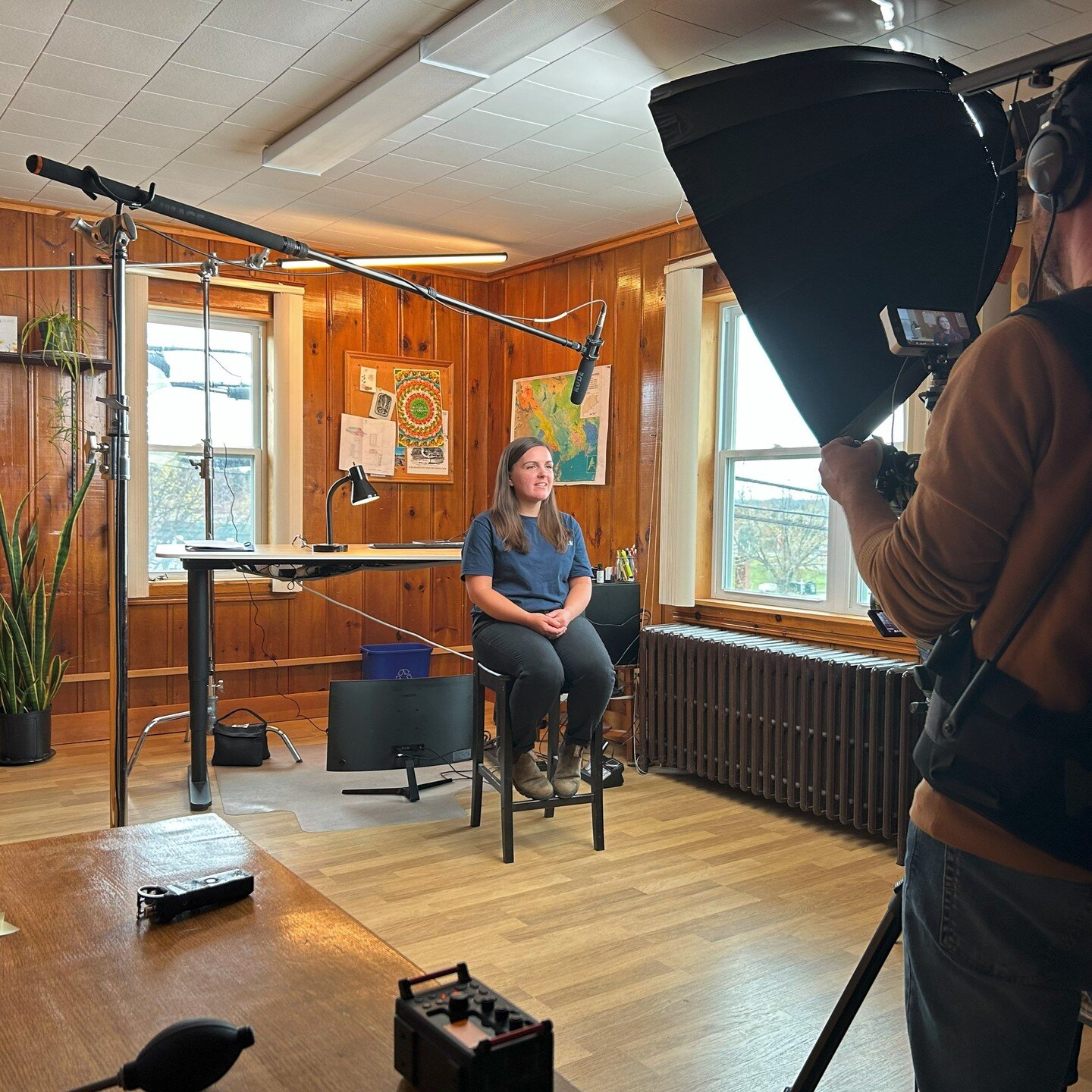 Behind the scenes photos of two of our staff interviewing with @thegaiaproject_ about working in green jobs. Keep an eye out for the full video to hear what Courtney and Zaria have to say about it! 
#greenjobs
