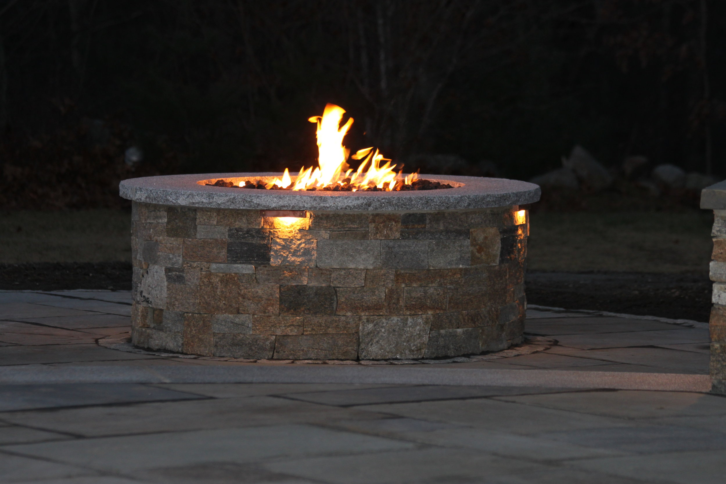 Leading Mason Hollis NH - Professional landscape design with fire pit in Laconia, NH