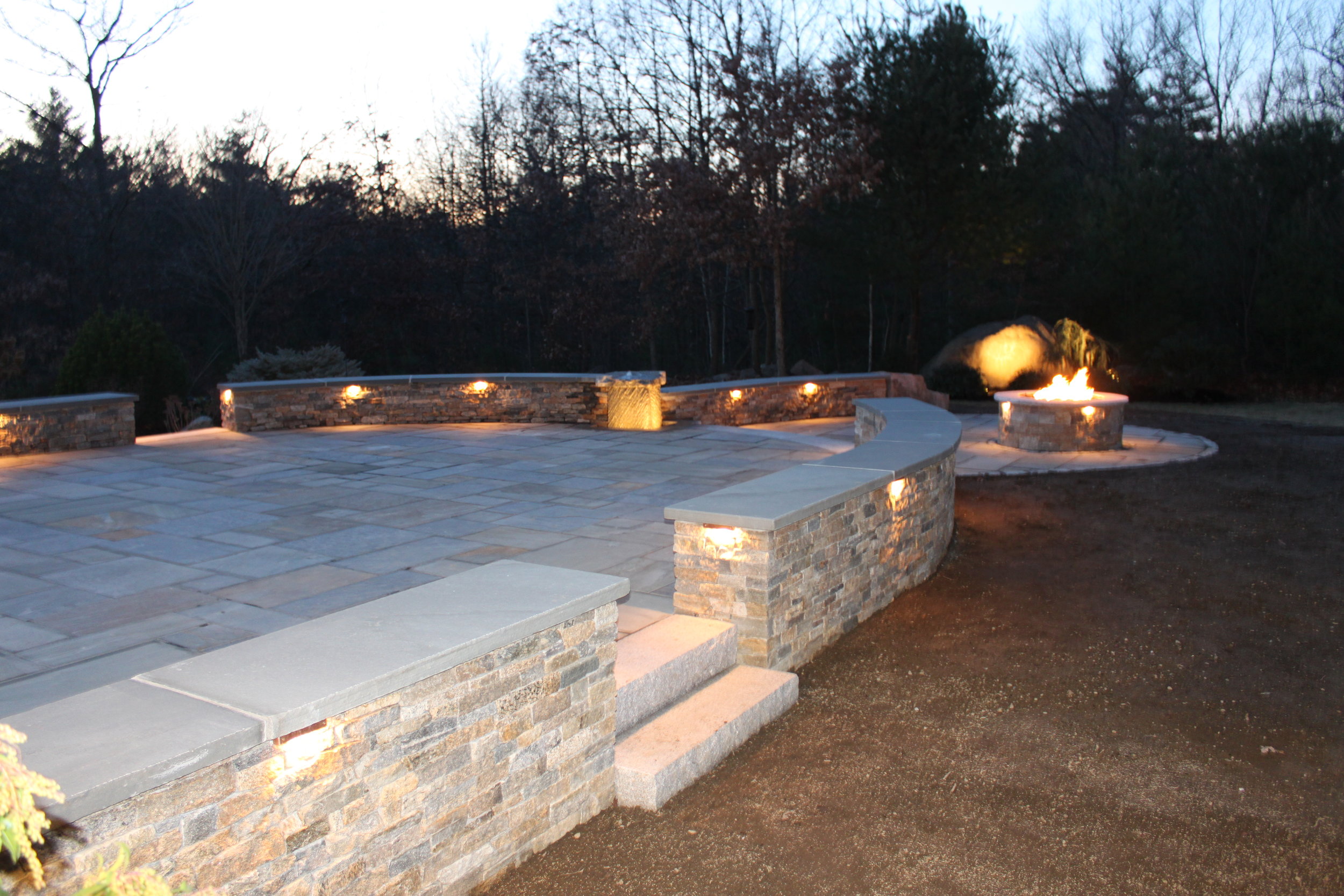 Mason Bedford NH - Professional landscape design with fire pit in Laconia, NH