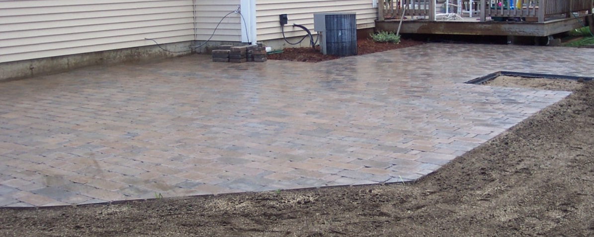 Top paver patio installed by landscaper in Laconia, NH