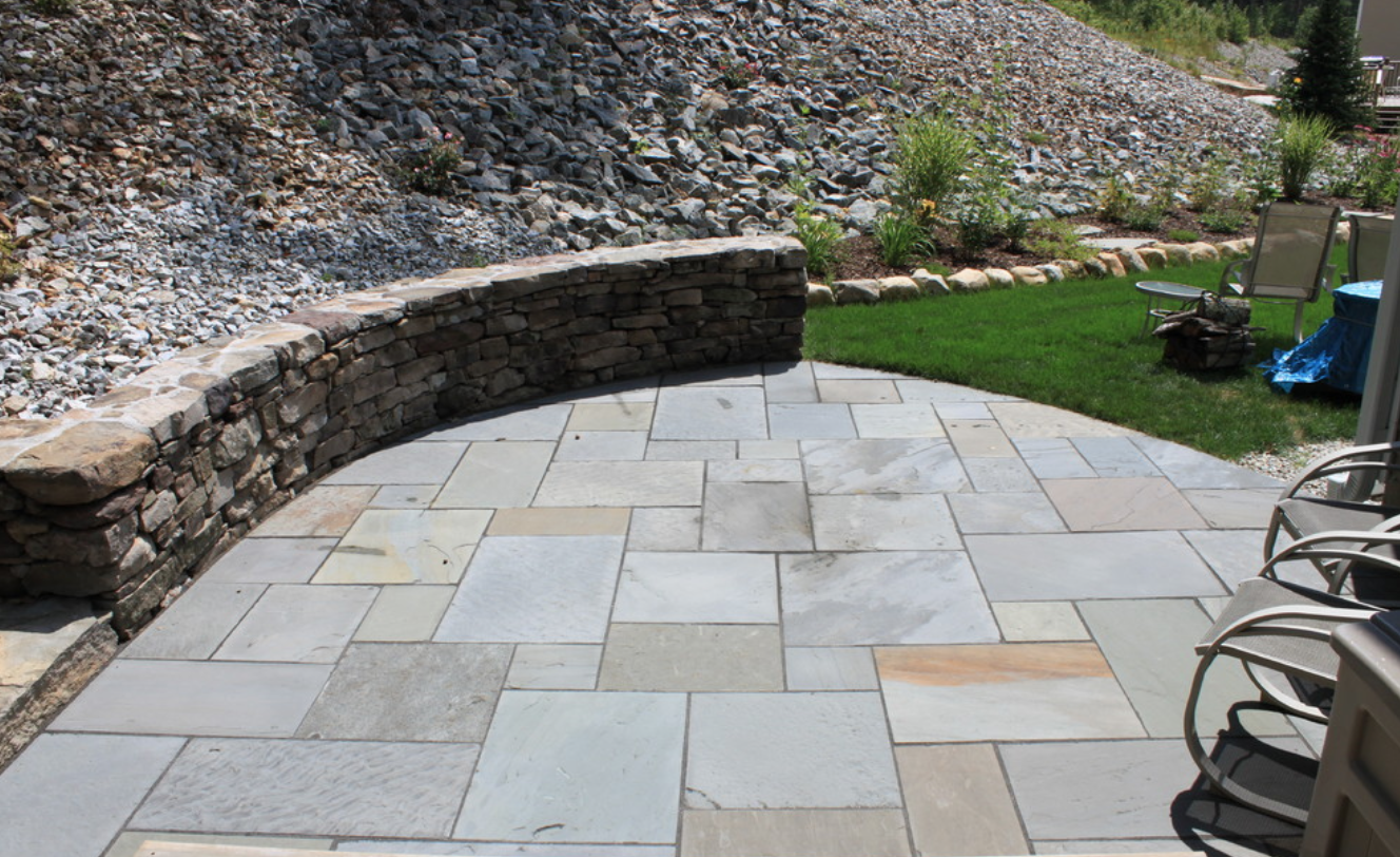 Paver patio landscape design in Newton, MA