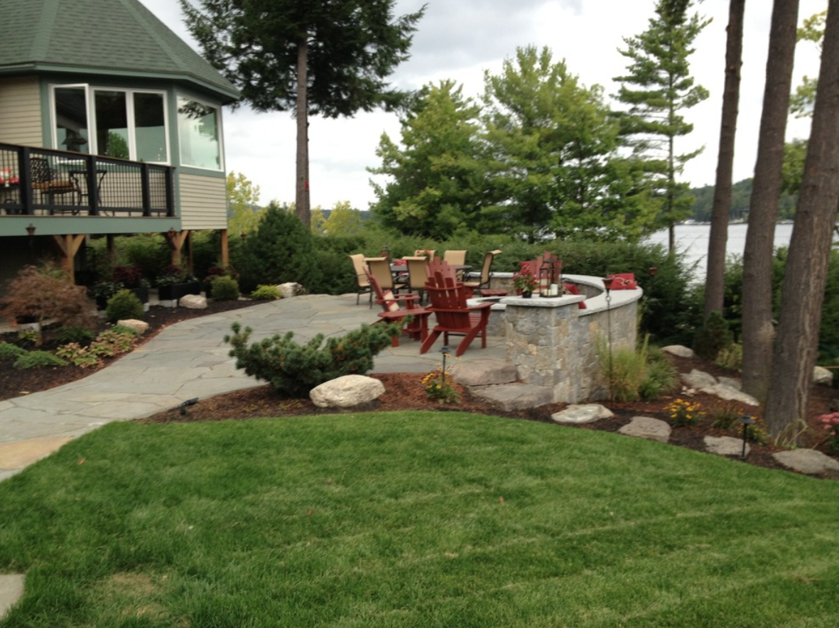 Landscape design with a fire pit | Laconia, NH