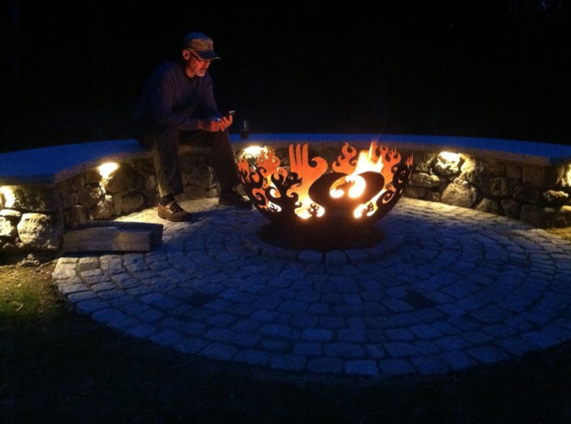 Landscaer in Laconia, NH with top outdoor fireplace