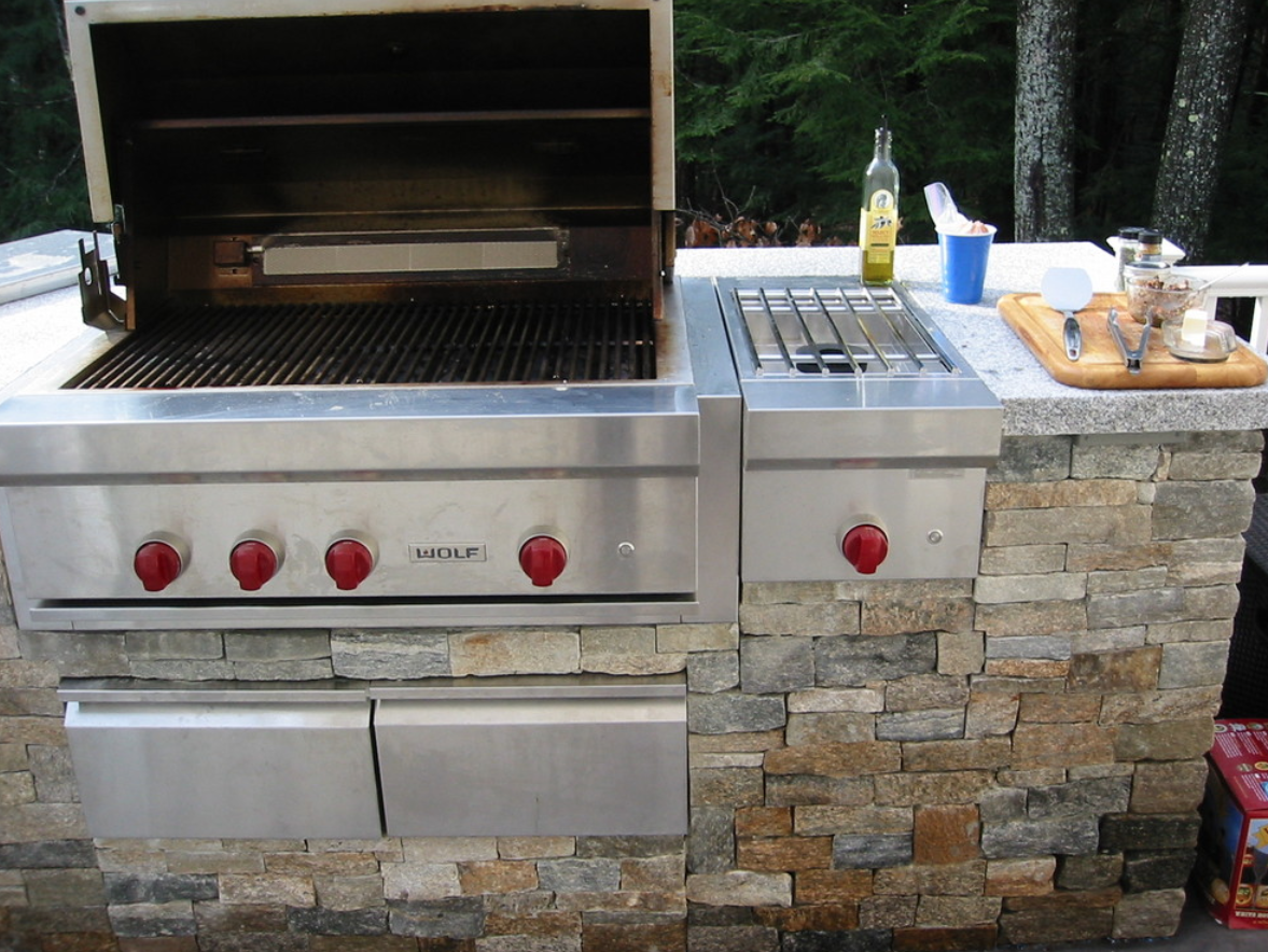 Landscaping services, including outdoor kitchen and masonry in Milford, NH