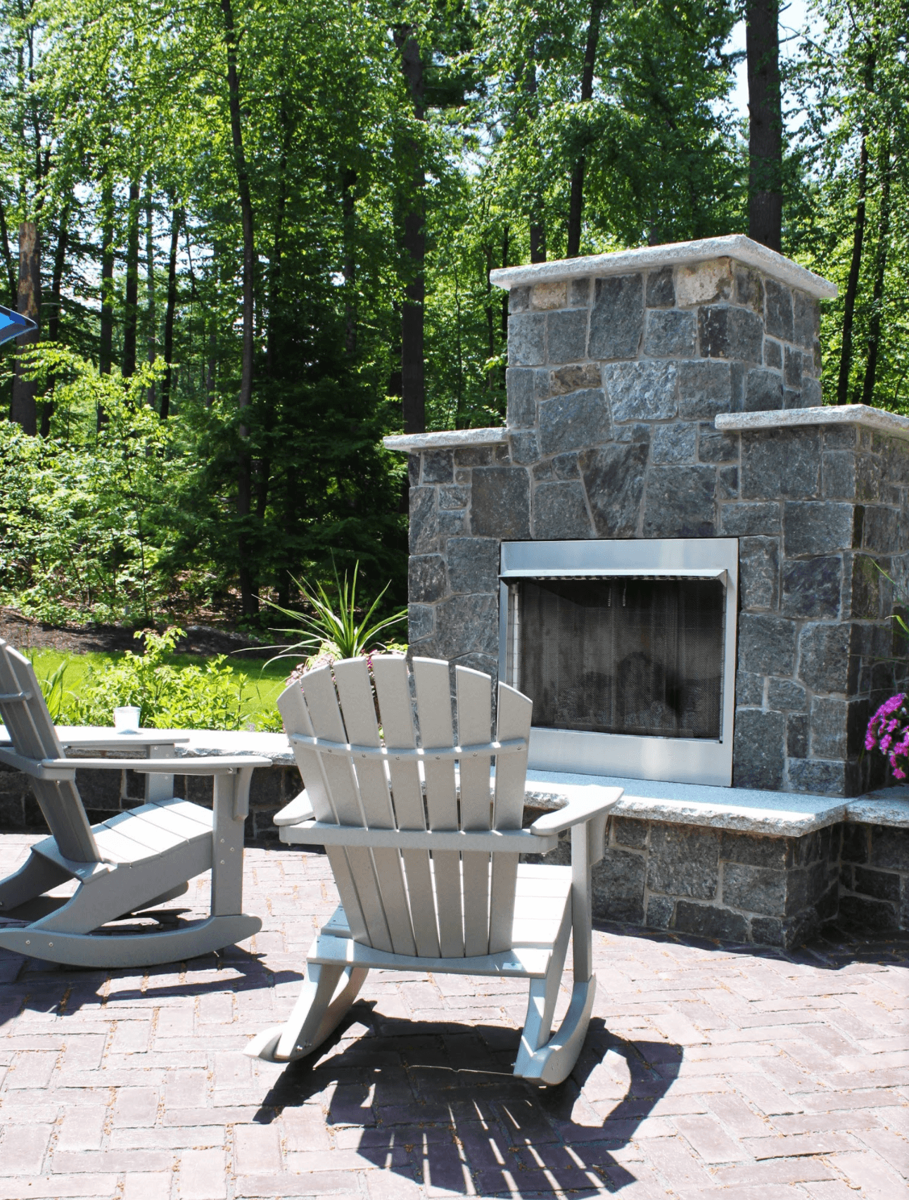 Outdoor fireplace in Milford, NH