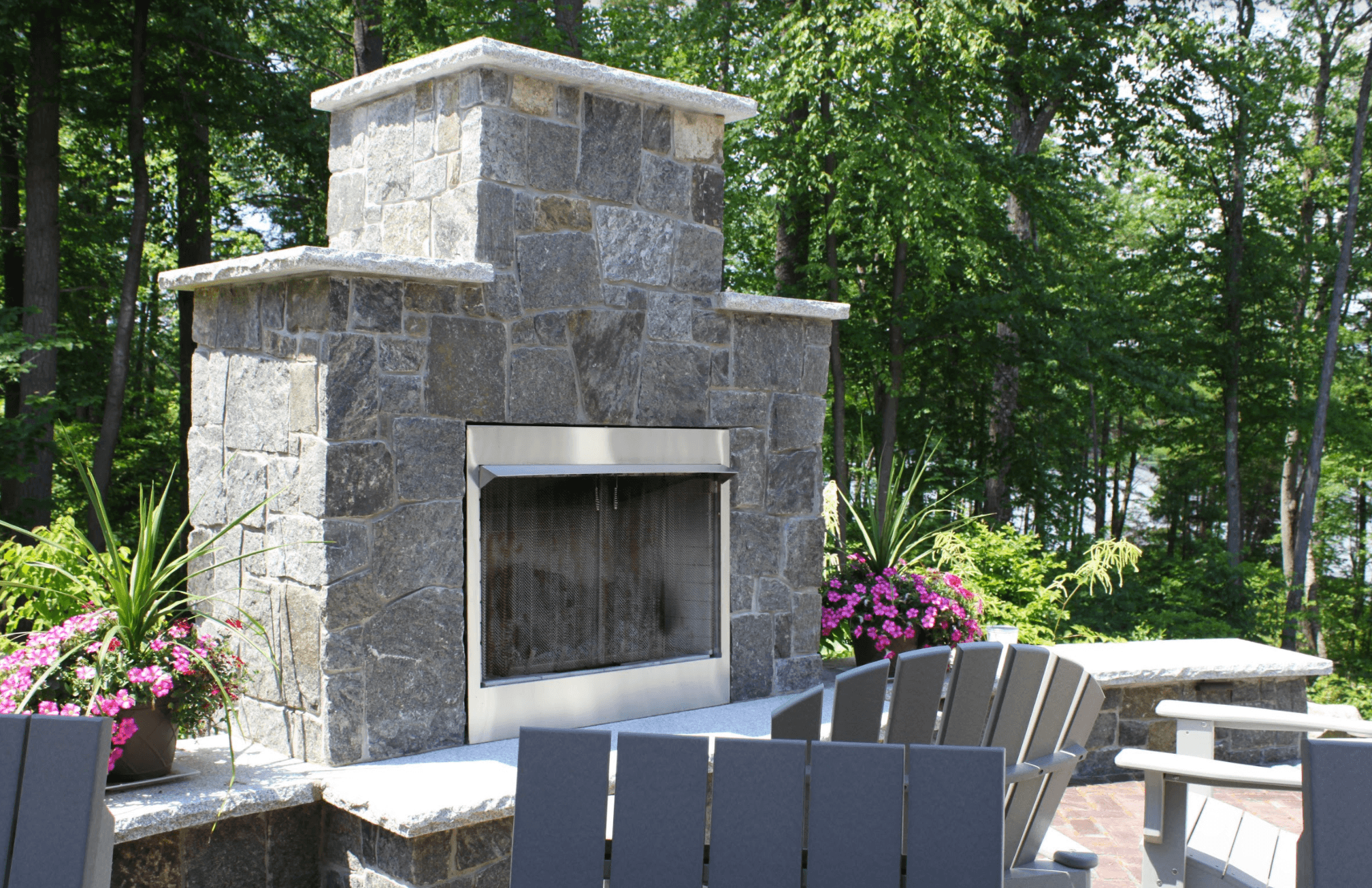 Milford, NH beautiful masonry with outdoor fireplace