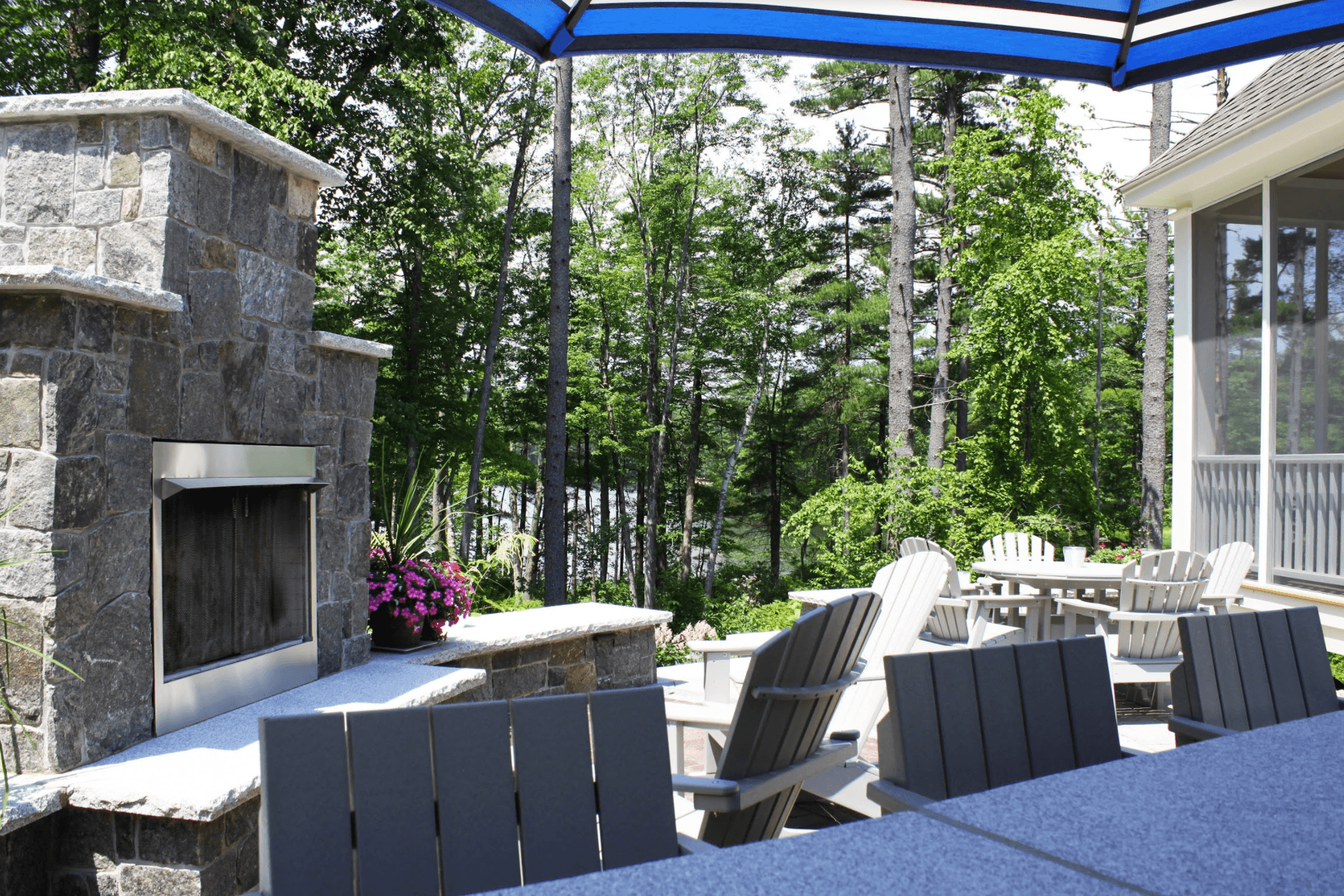 Landscaper in Milford, NH with top outdoor fireplace ideas