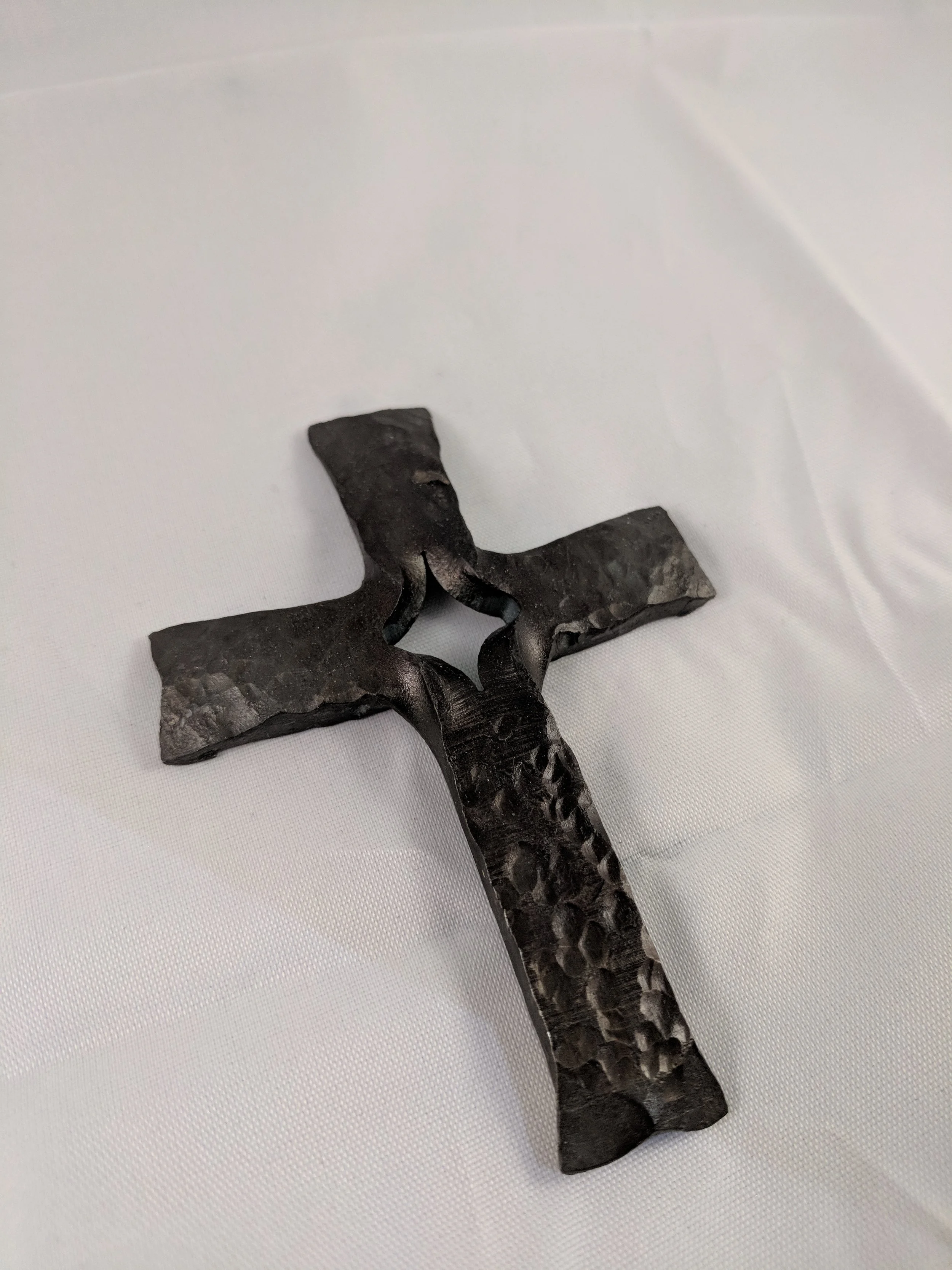 Frederick's Cross, steel peened, dark oil finish