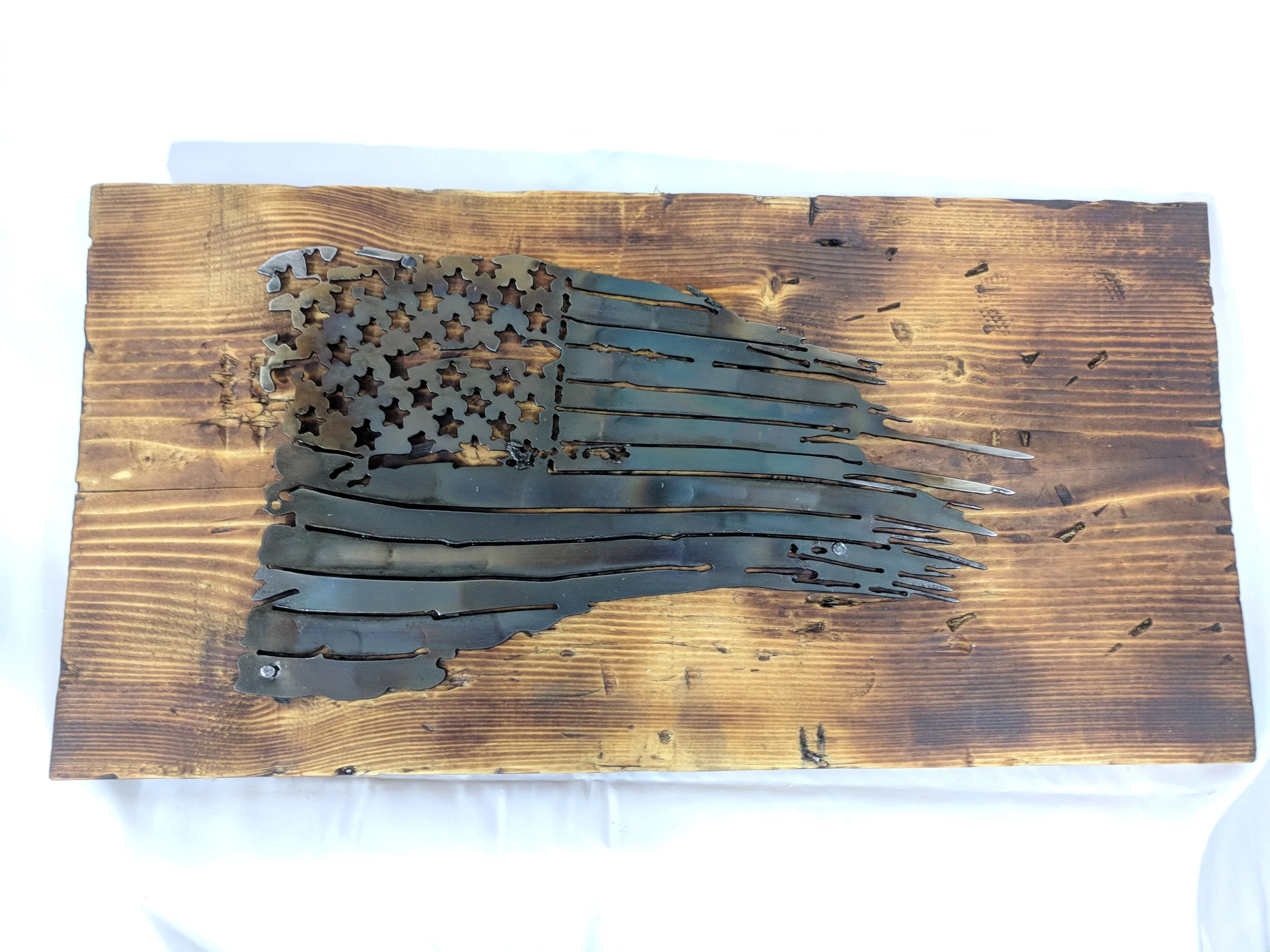 Heat colored dark Tattered Flag (Large)