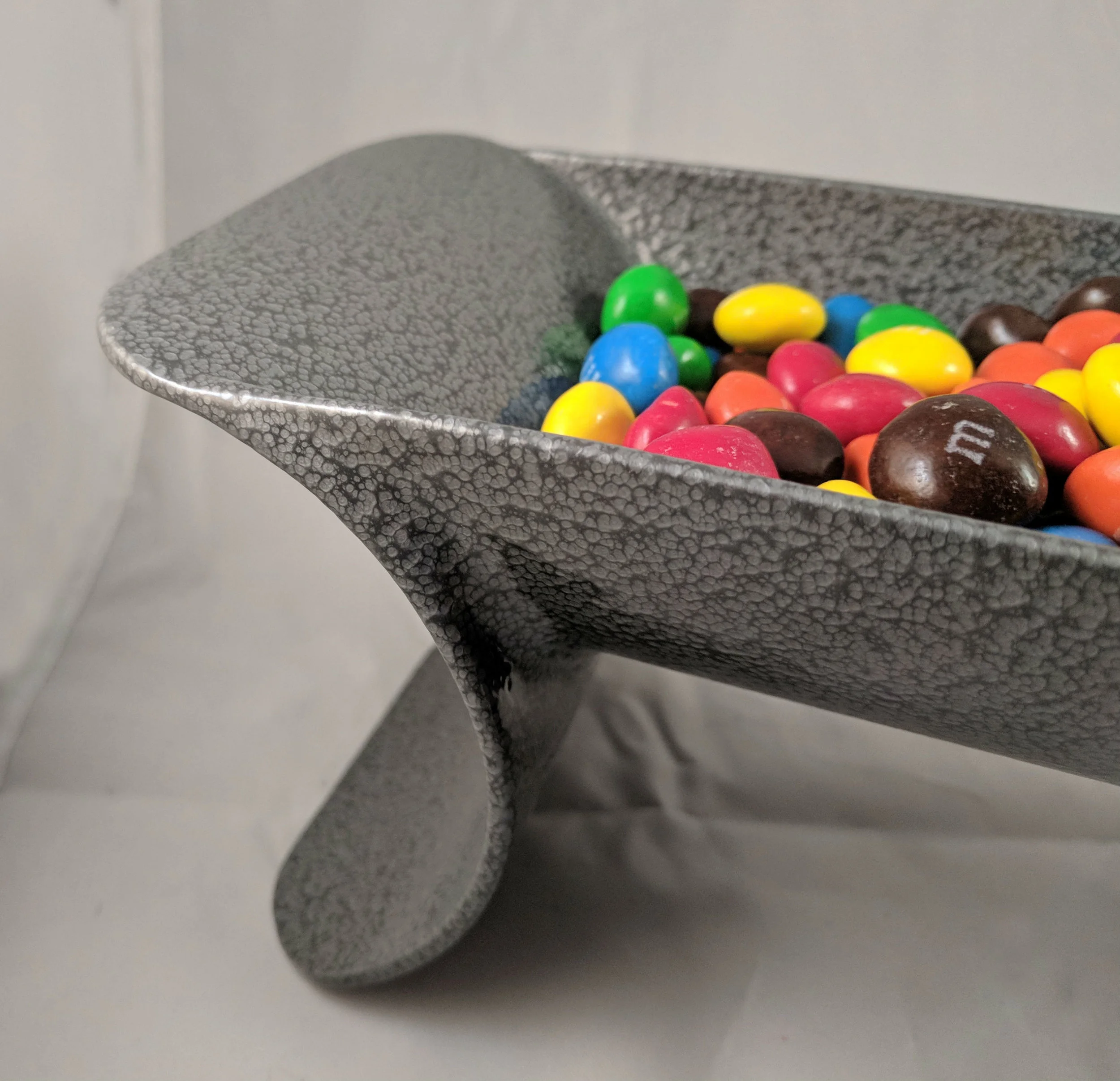 Grey "Hammertone" powder coated candy dish