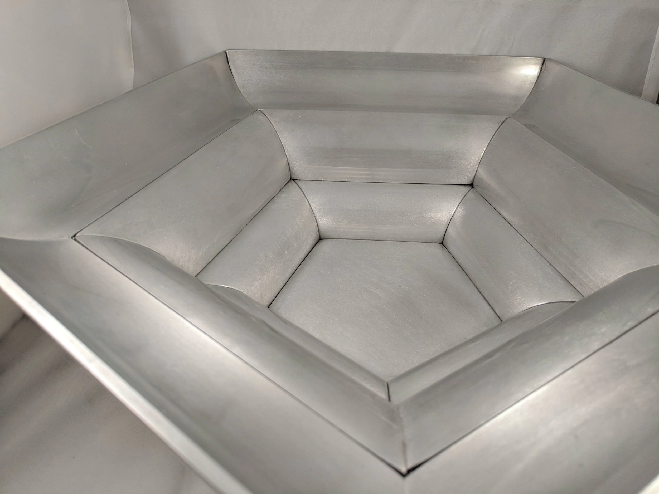 Aluminum "Pentagon" Dish, clear powder coat