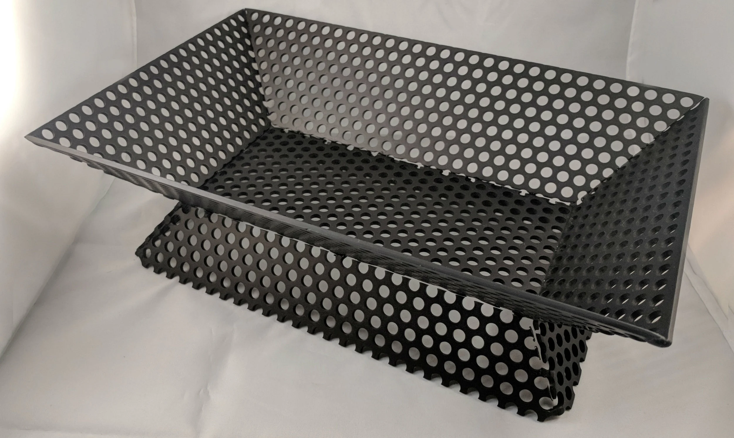 Black anodized perforated aluminum tray