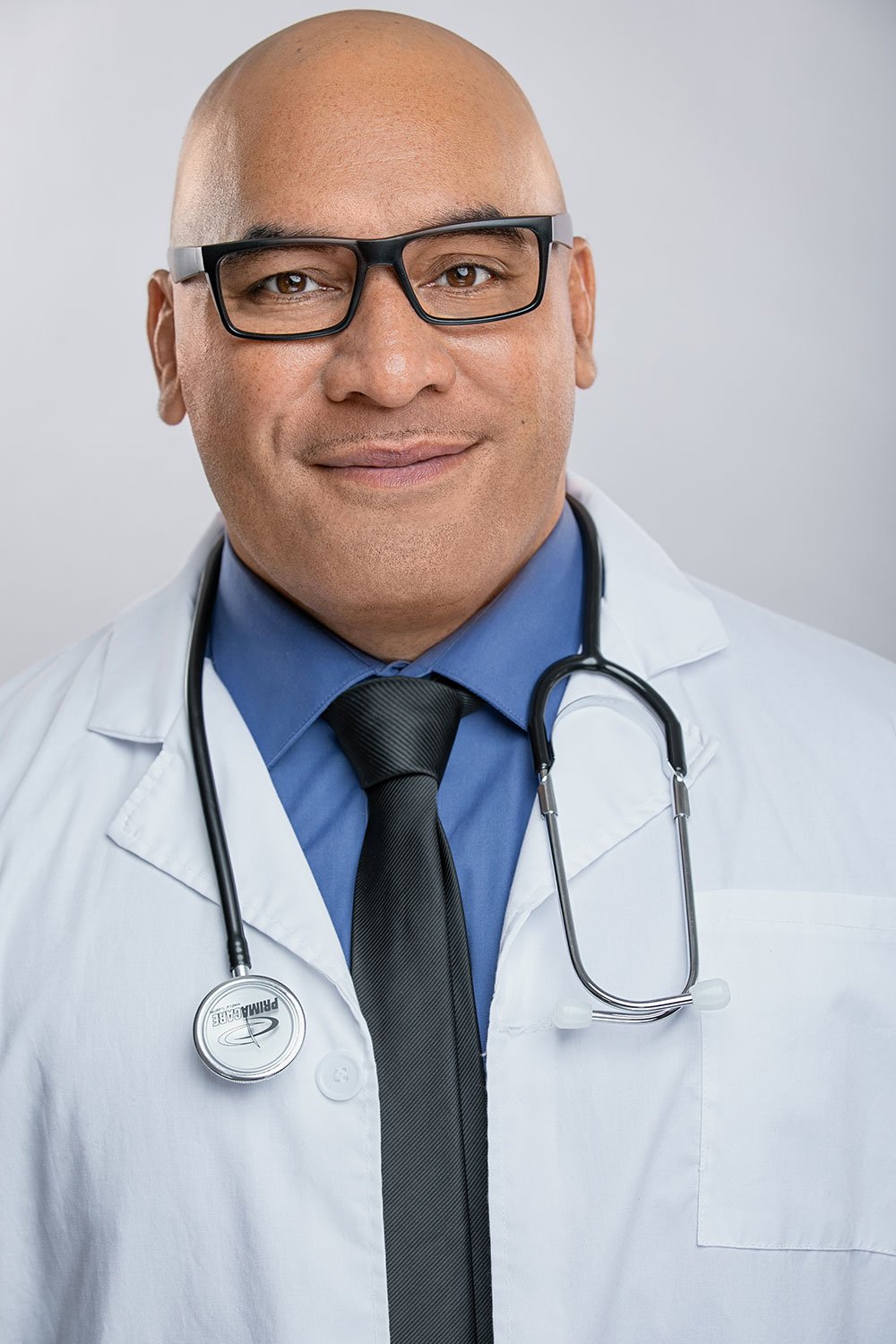 Headshot with a stethoscope 