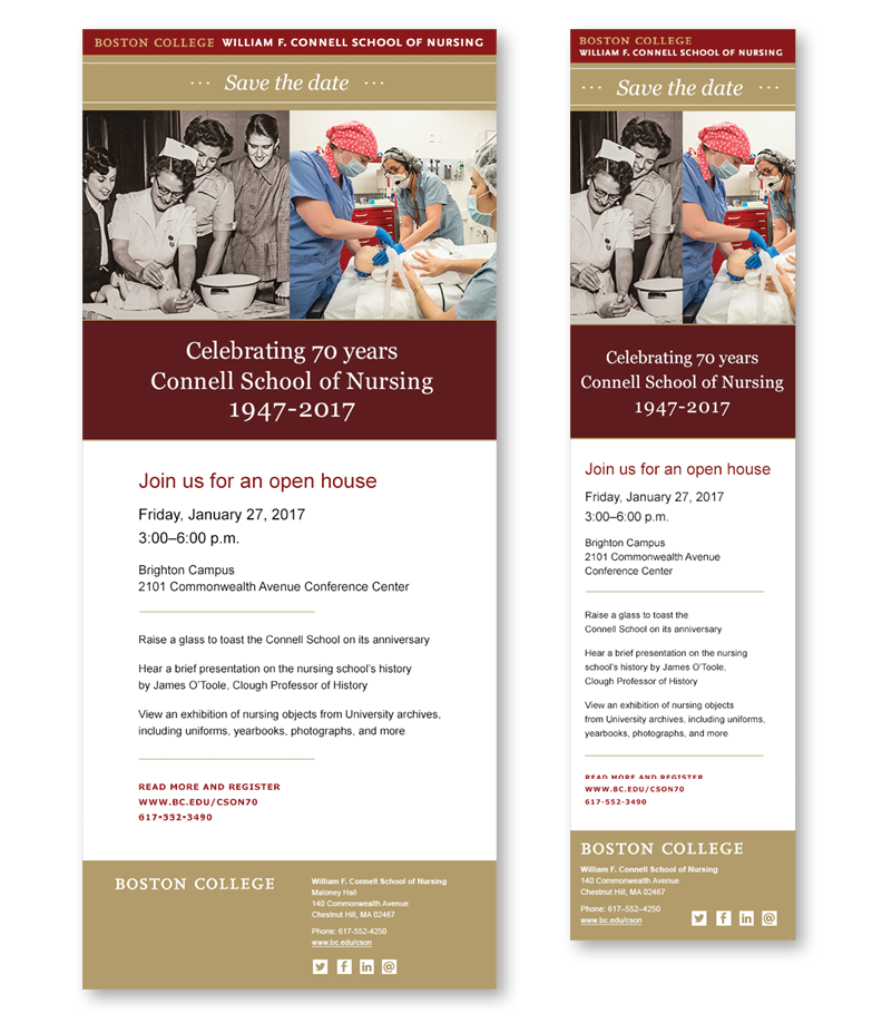 Boston College Connell School of Nursing e-Mail Marketing