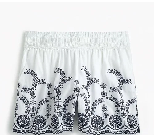 White and black shorts from J.Crew