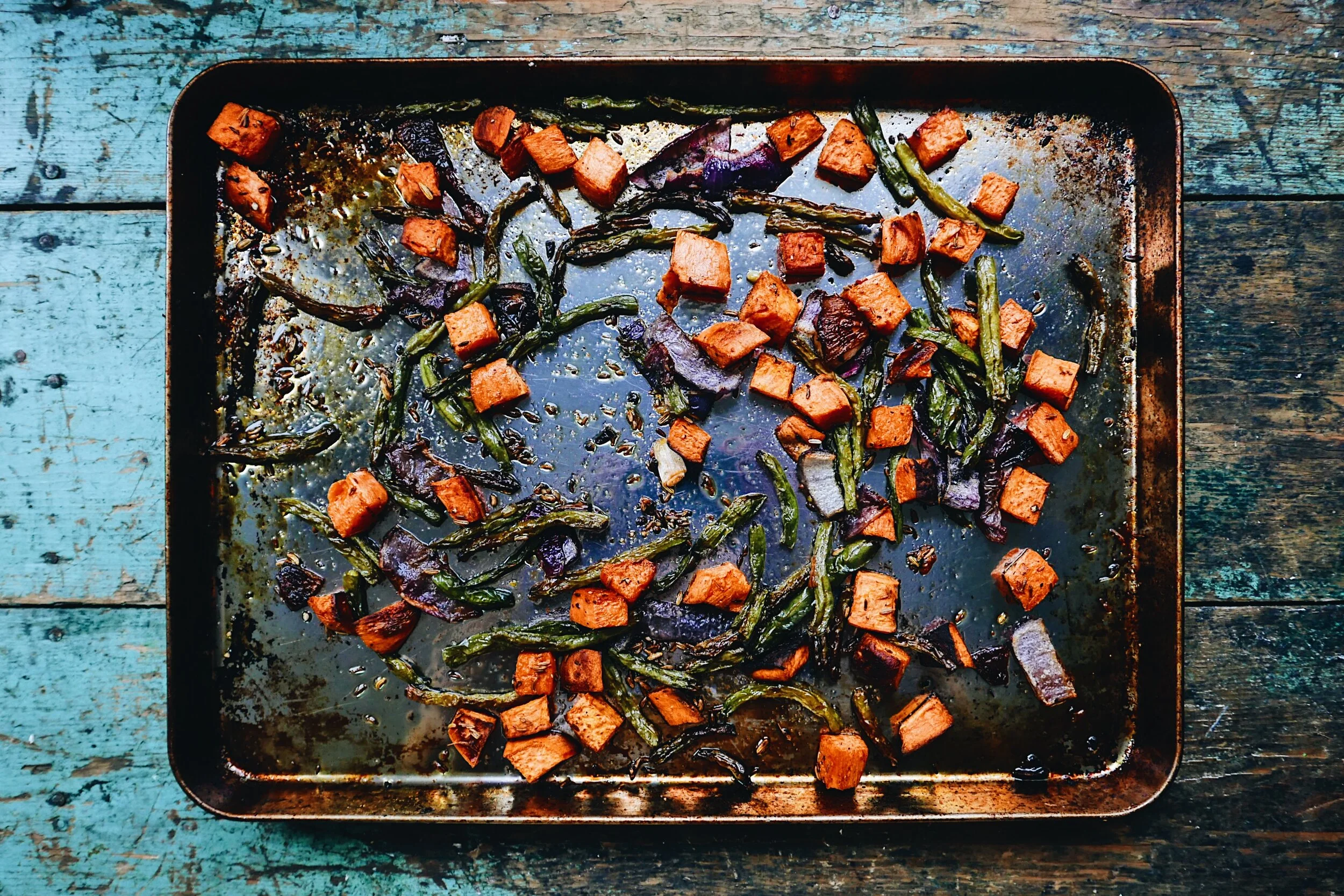 roasted vegetables with cumin &amp; lime