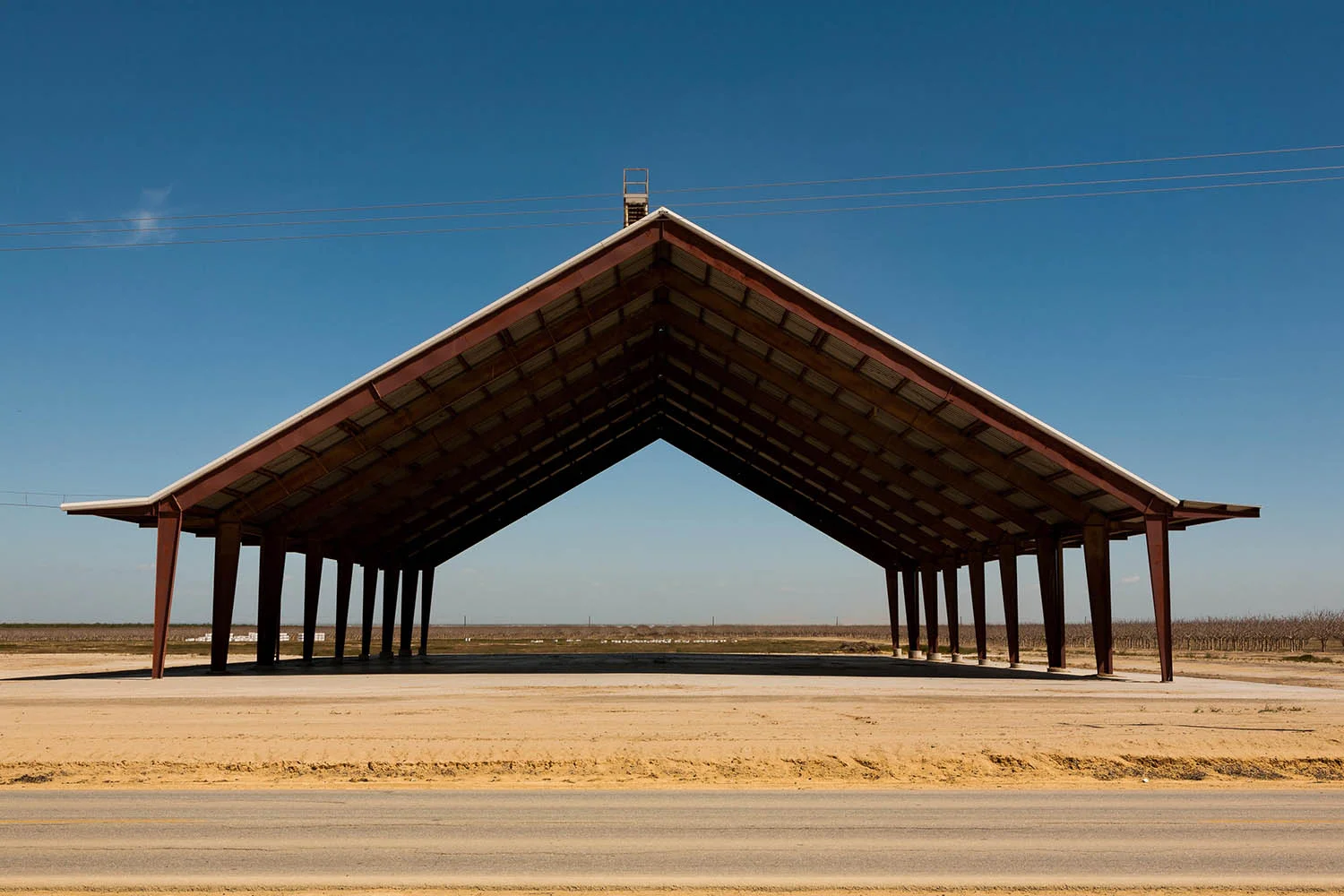 Harvest shelter, west of Lost Hills, CA. March 26, 2009