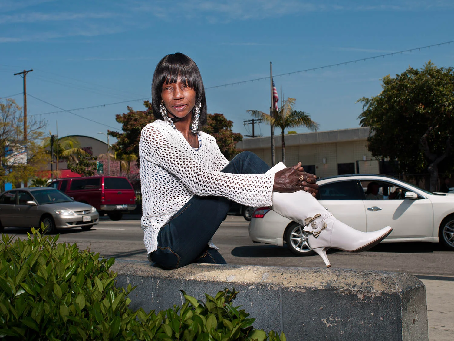 Ms. B. Love, photographed on Central Ave. just north of Vernon Ave. on March 20, 2012.