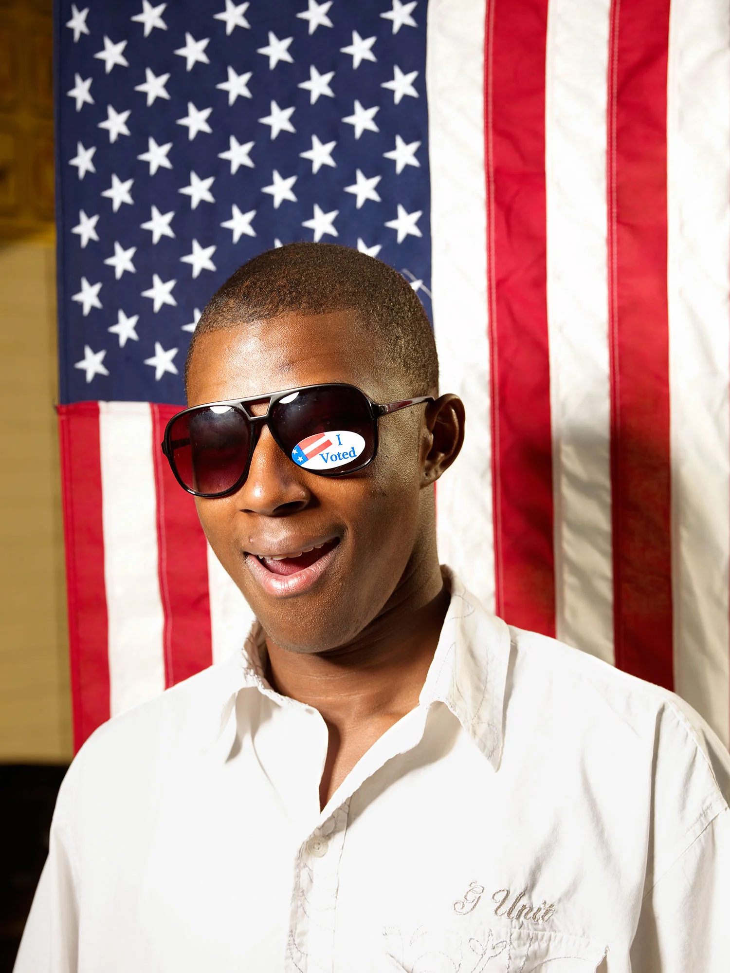 Frederick Sennie, age 19, after voting in his first general election at George Washington Carver Park.