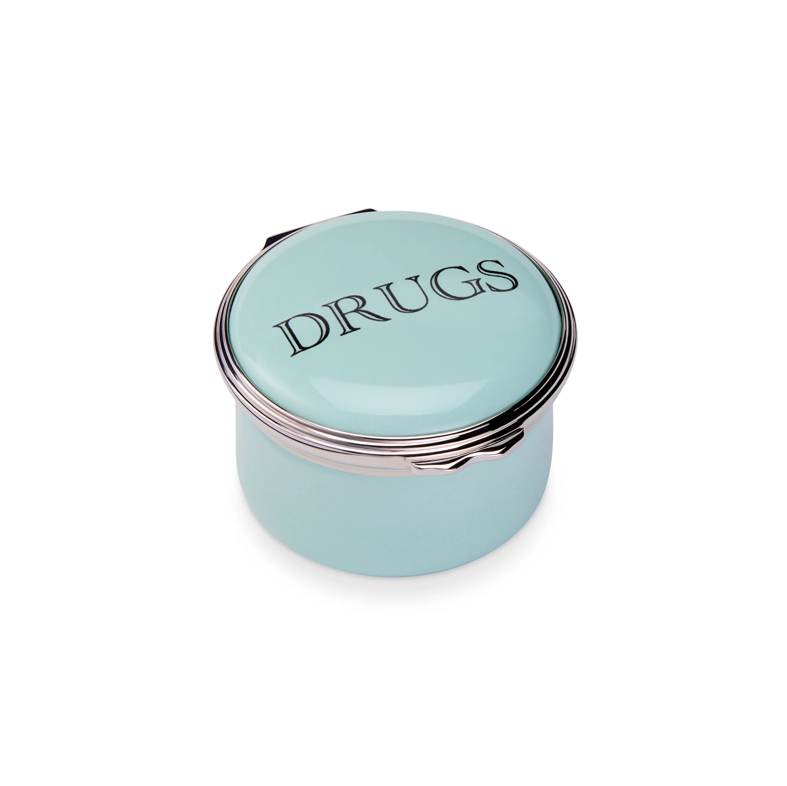 Halcyon Days Round DRUGS Enamel Box - Celadon