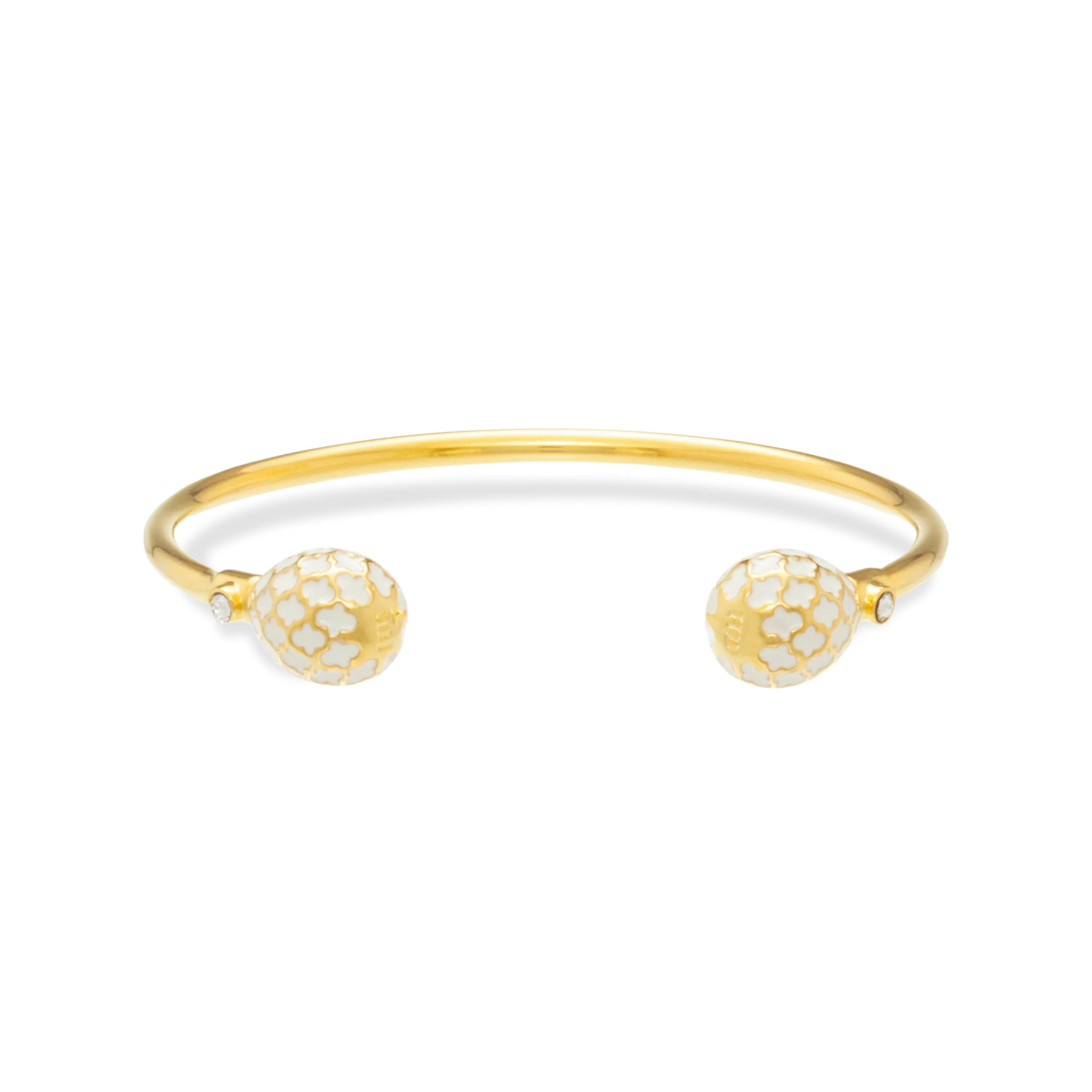 Halcyon Days Torque Bangle - Agama Cream & Gold