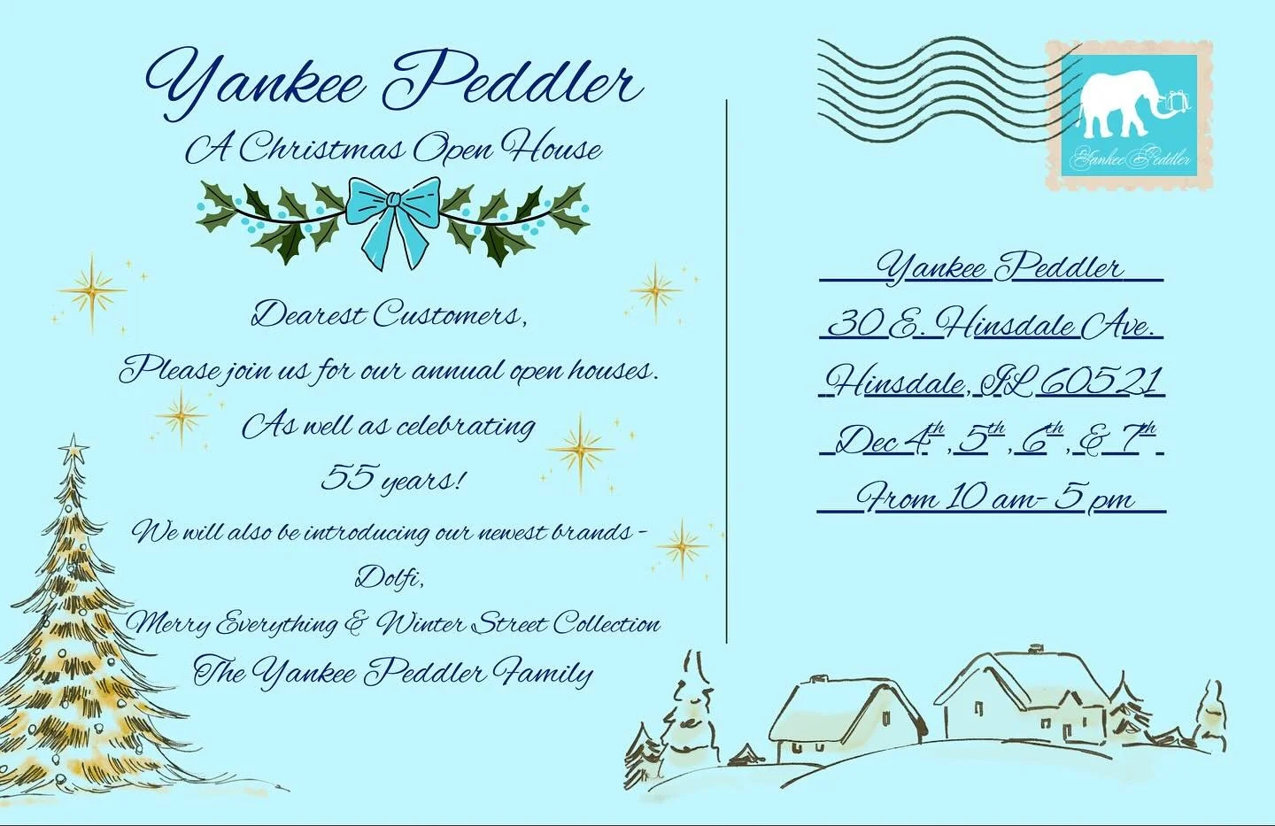 YOU&rsquo;RE INVITED! Please join us at our open houses from December 4th through the 7th from 10 am-5 pm. We will be introducing all our newest brands as well as celebrating 55 years! Stop by, have a glass of champagne and browse the store! 🤍
.
.
.